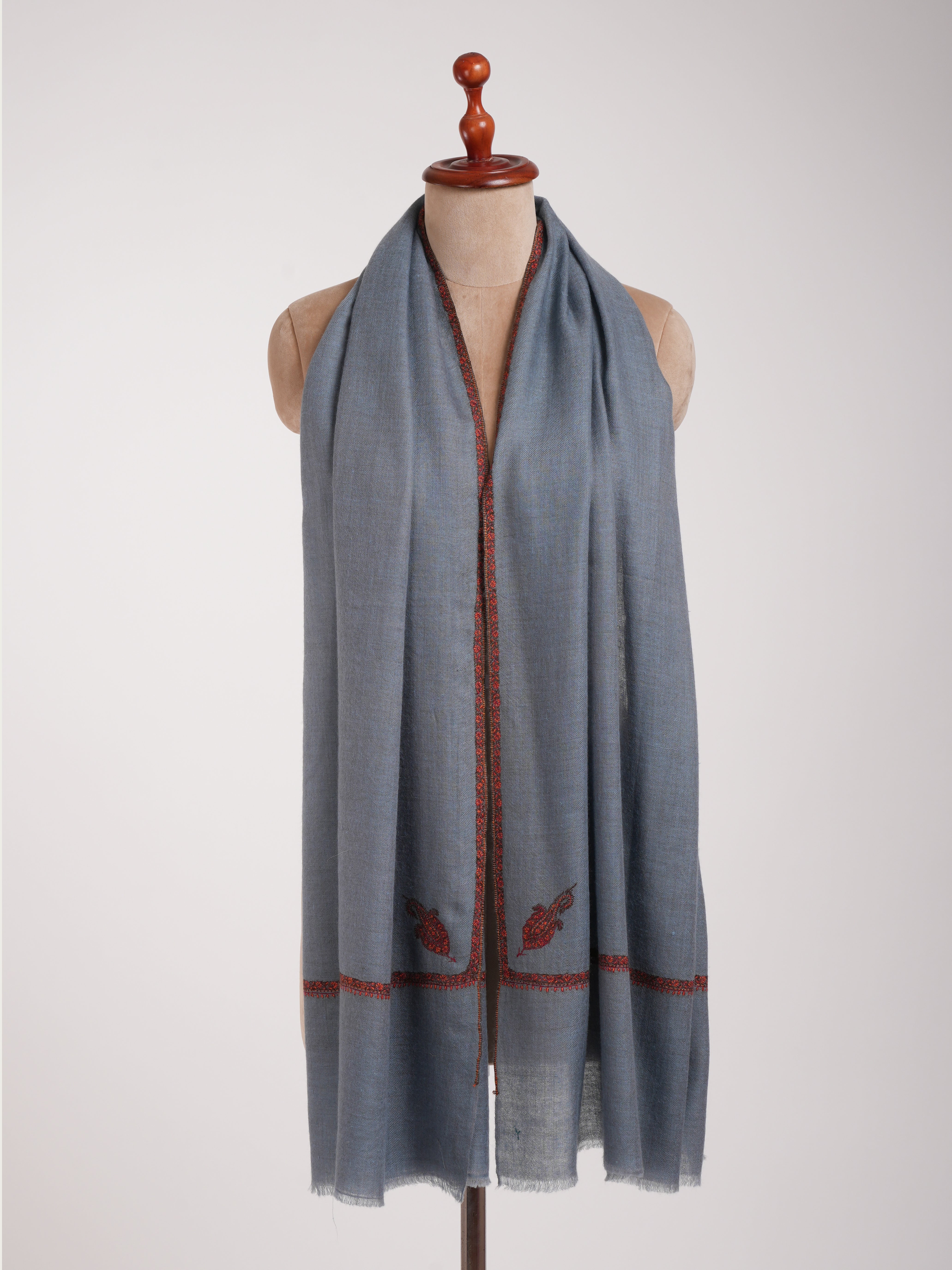 Lilac Grey Handwoven Cashmere Pashmina Wrap