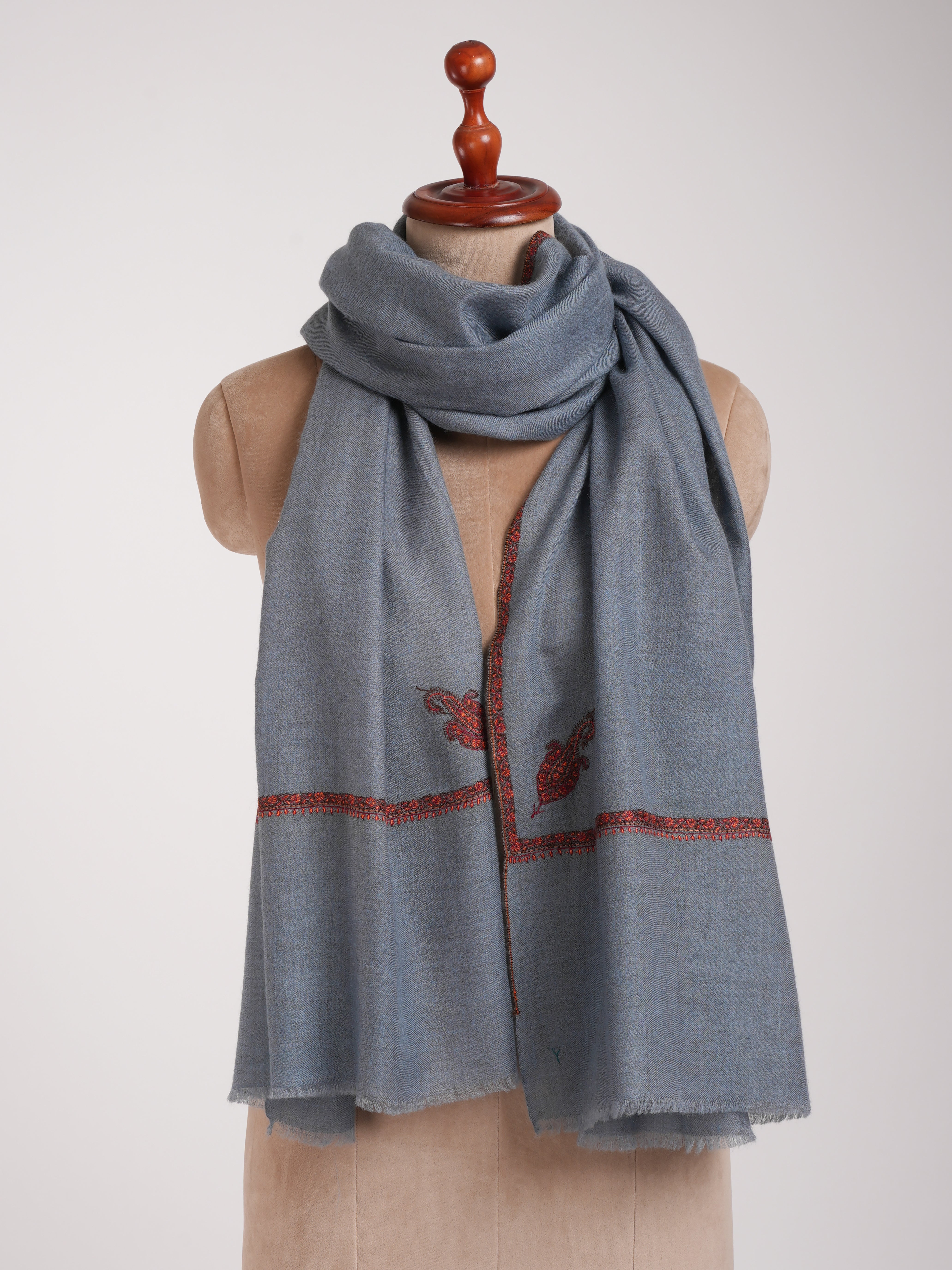 Lilac Grey Handwoven Cashmere Pashmina Wrap