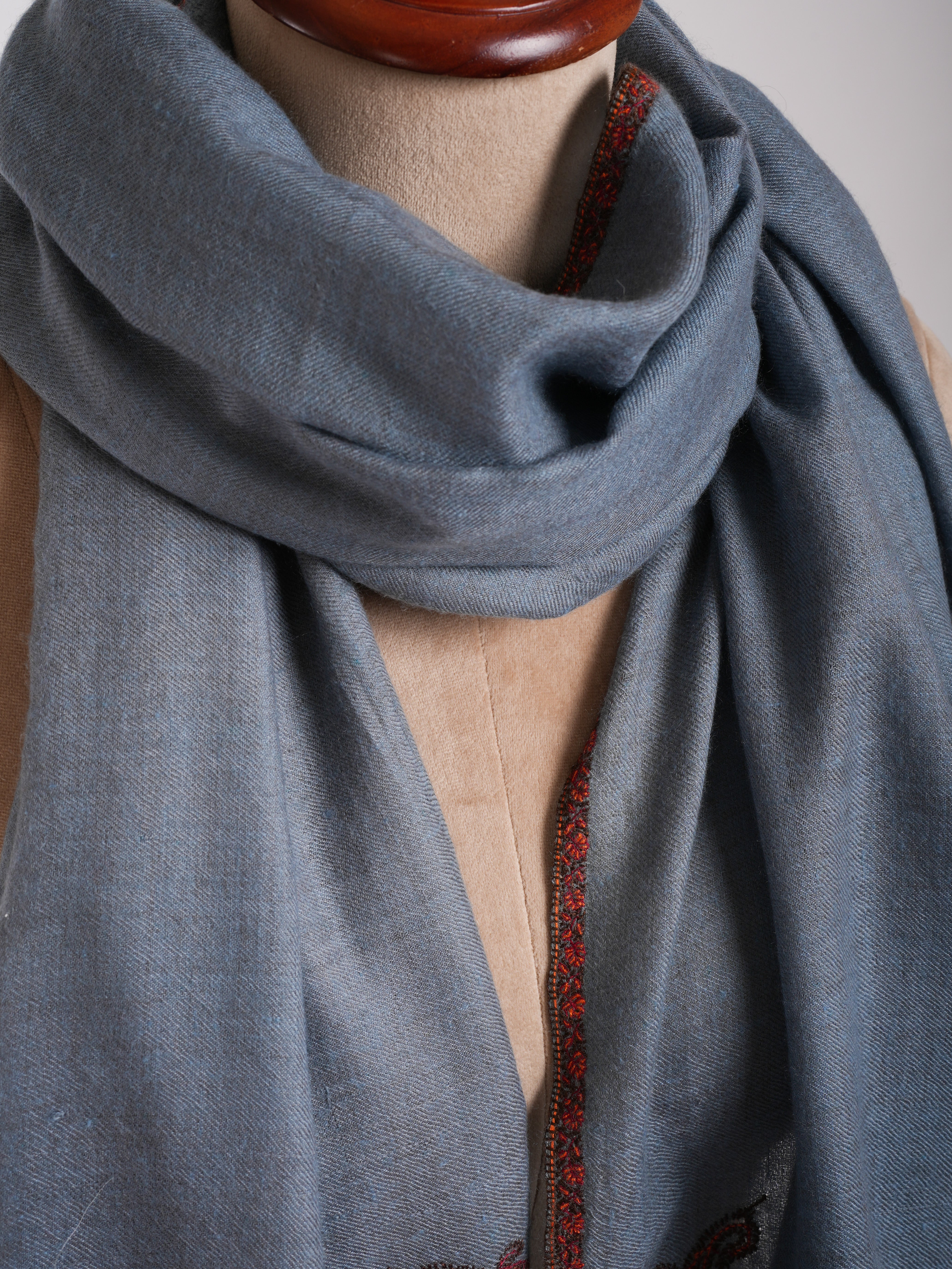 Lilac Grey Handwoven Cashmere Pashmina Wrap