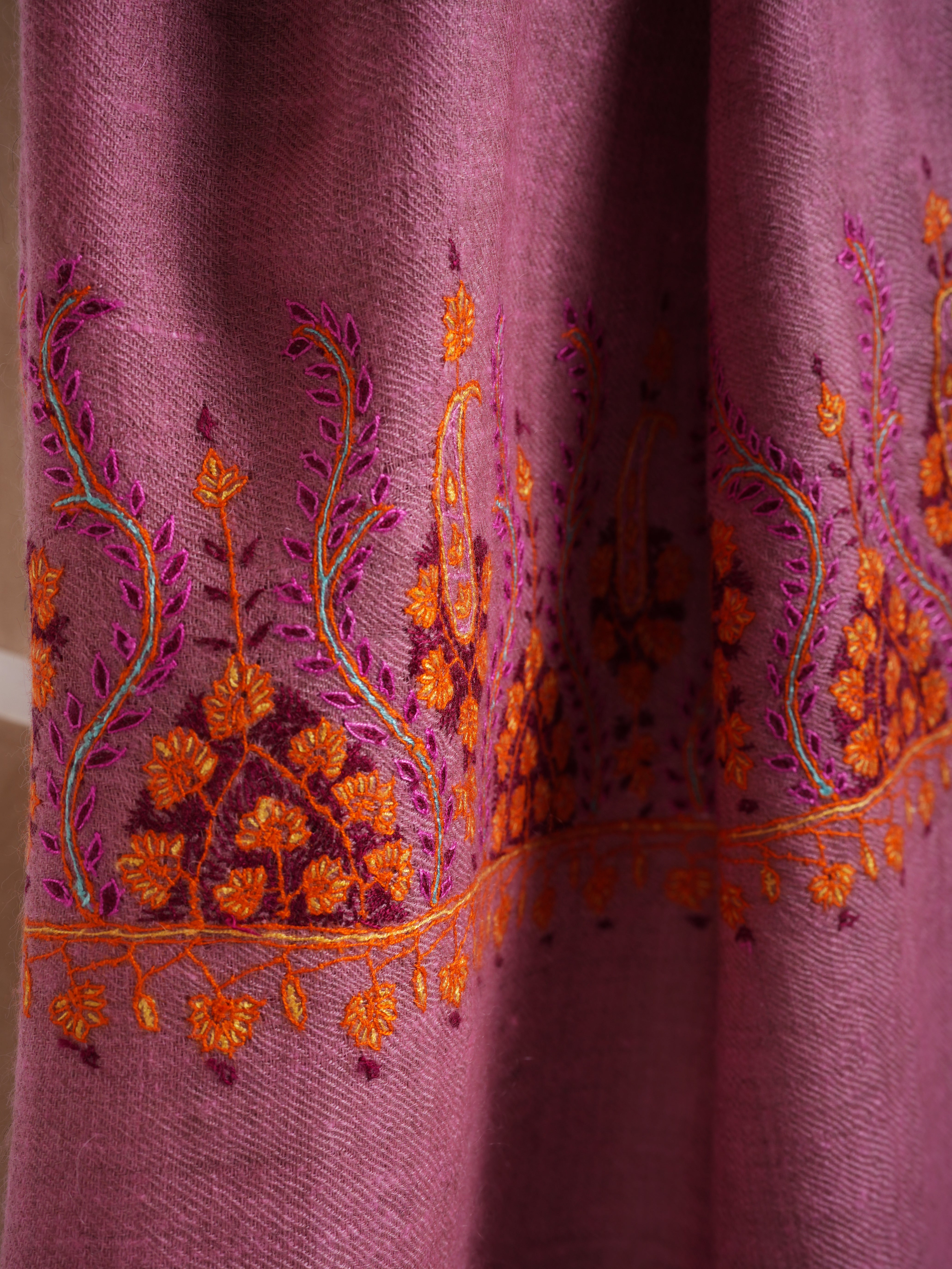 Palla Embroidered Lightweight Cashmere Scarf