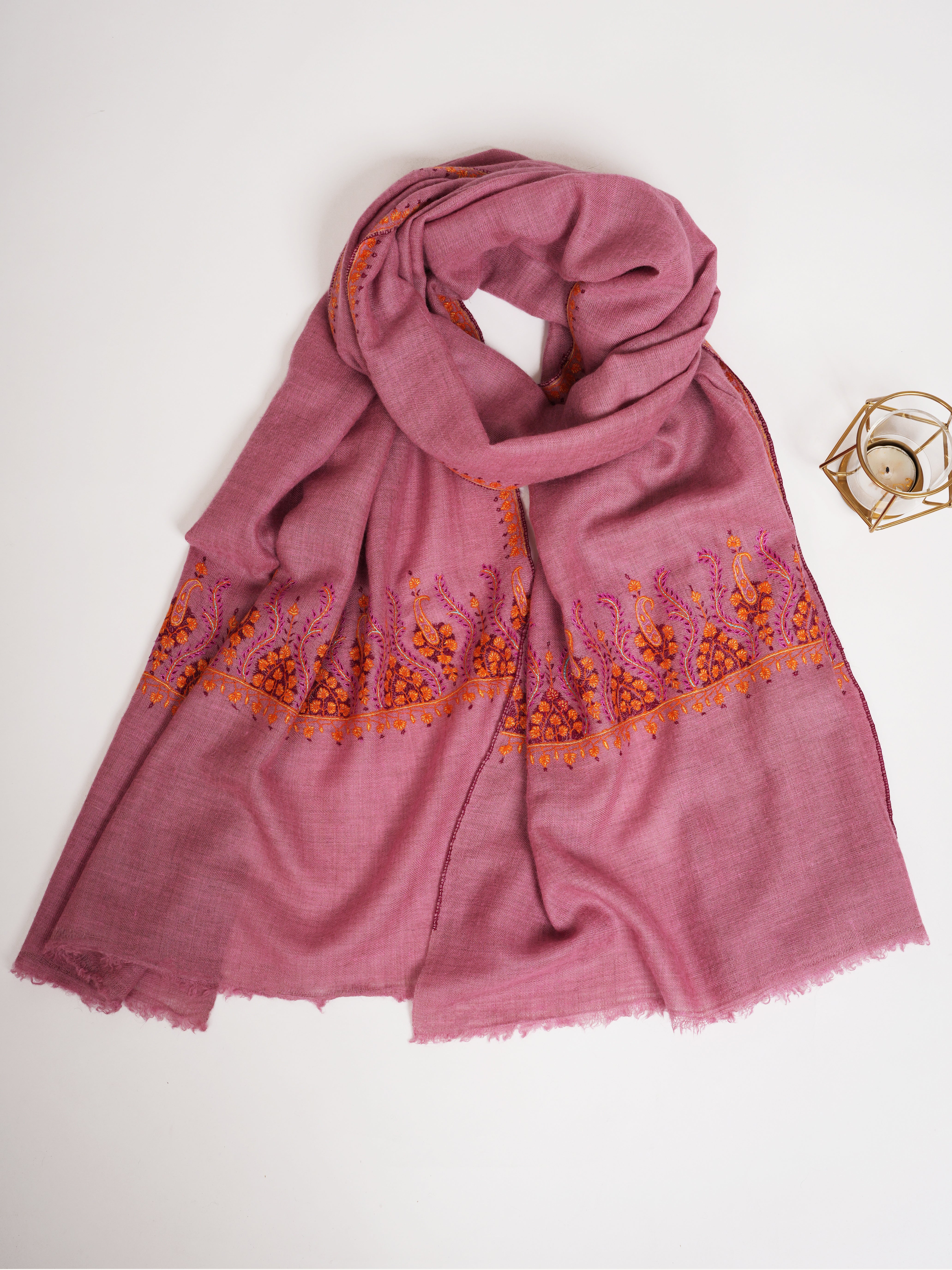 Palla Embroidered Lightweight Cashmere Scarf