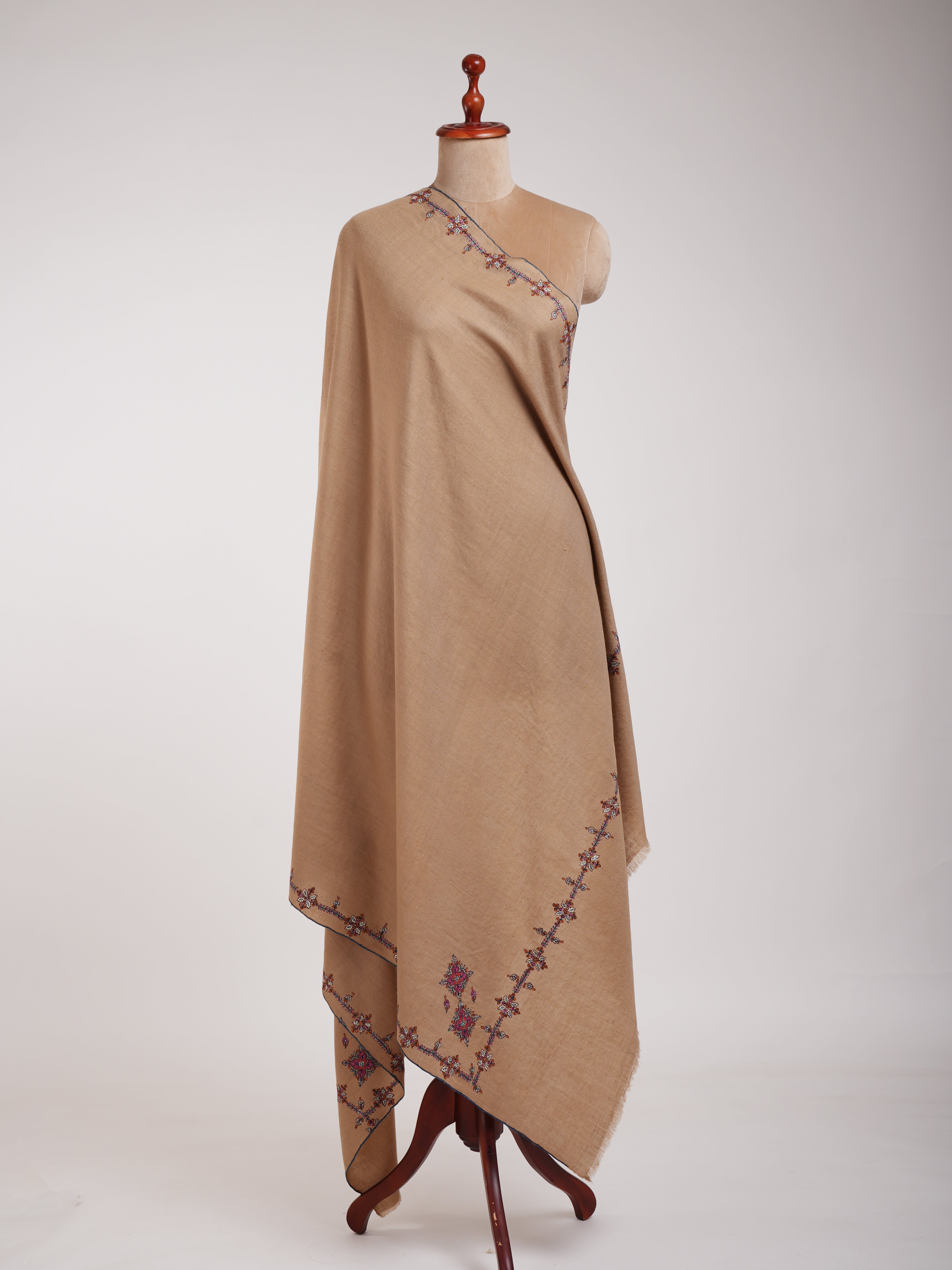 Hashia Koon Motif Hand Embroidered Pashmina Shawl