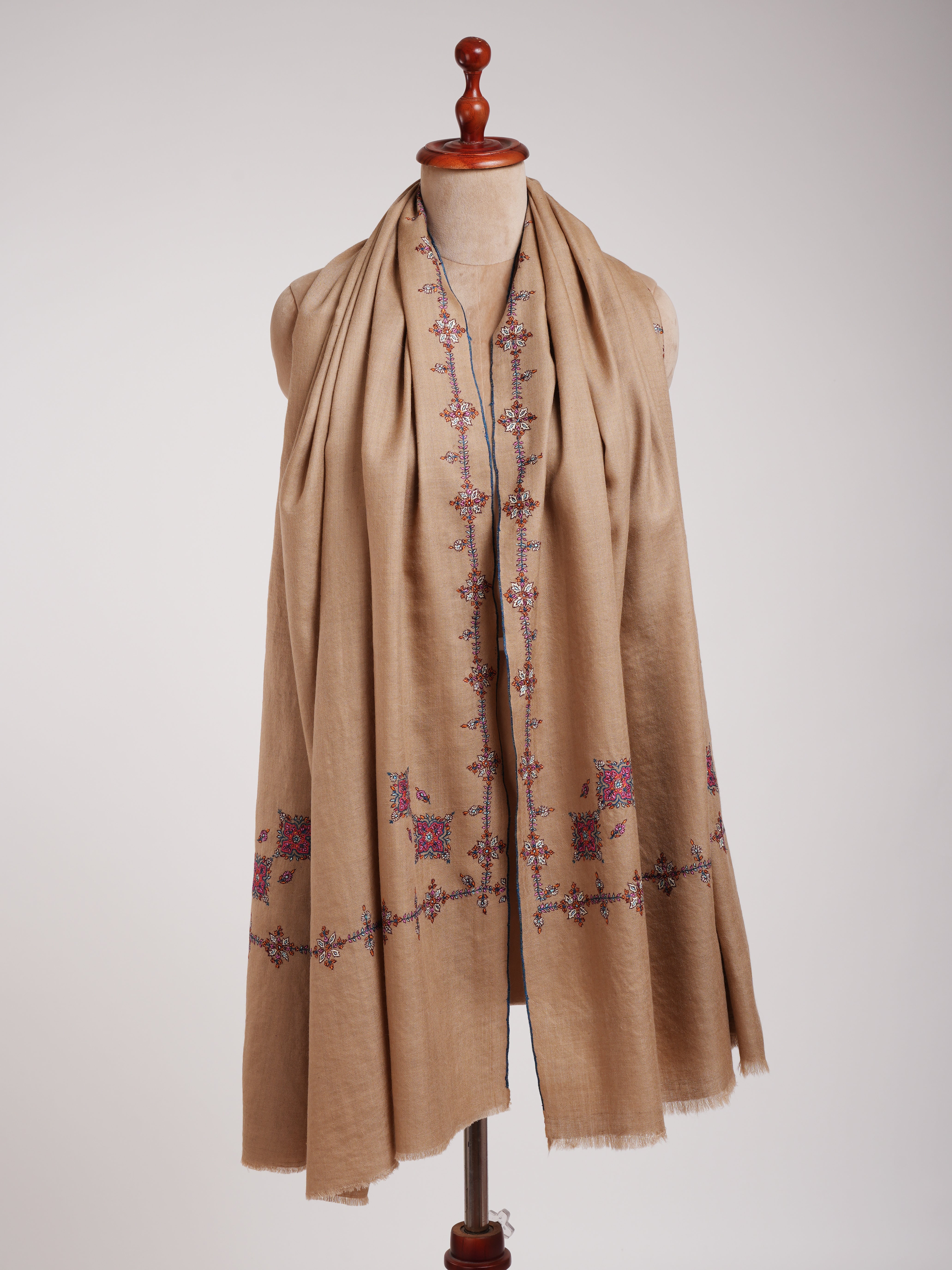 Hashia Koon Motif Hand Embroidered Pashmina Shawl