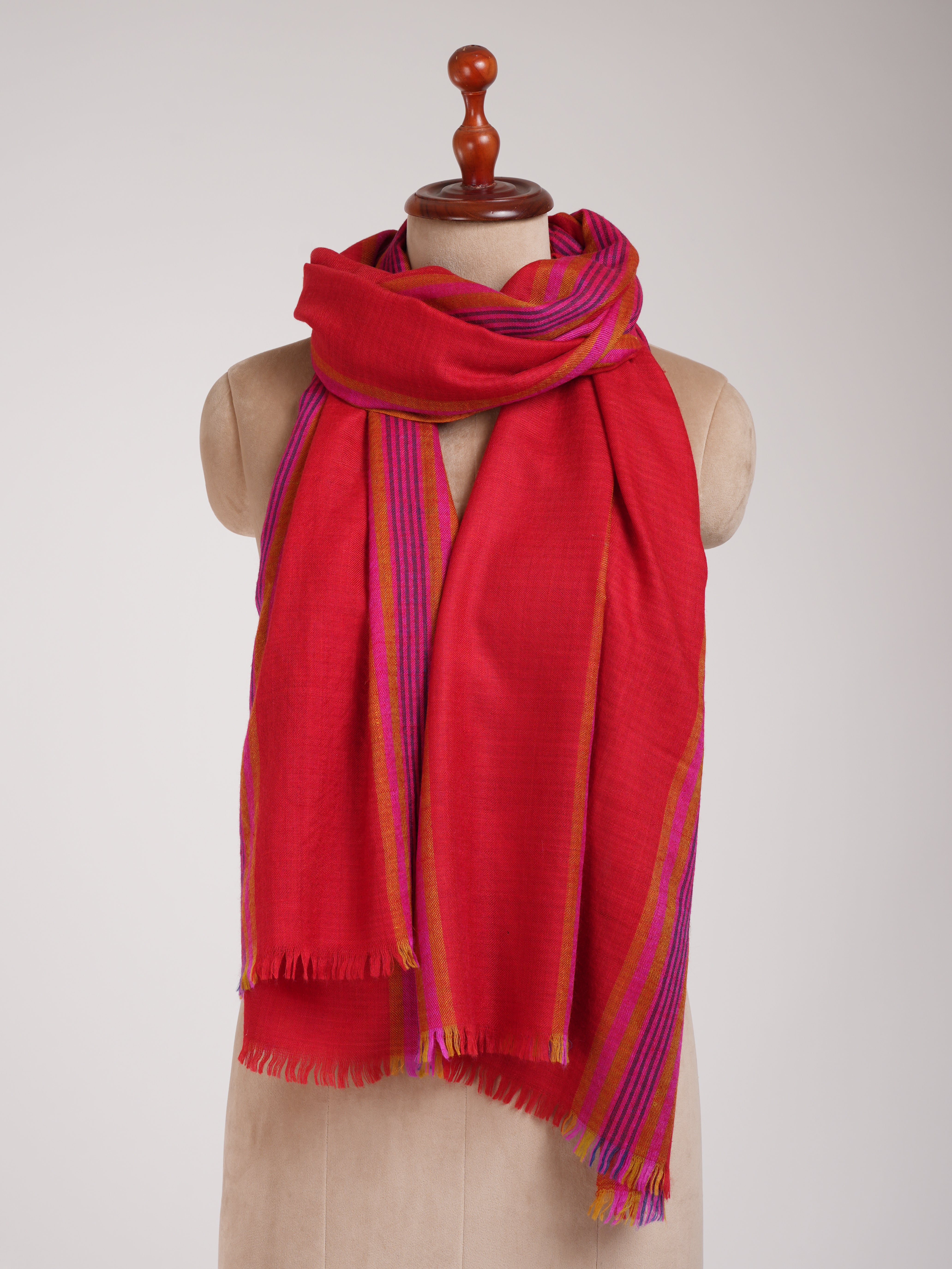 Red Contemporary Featherlight Cashmere Scarf