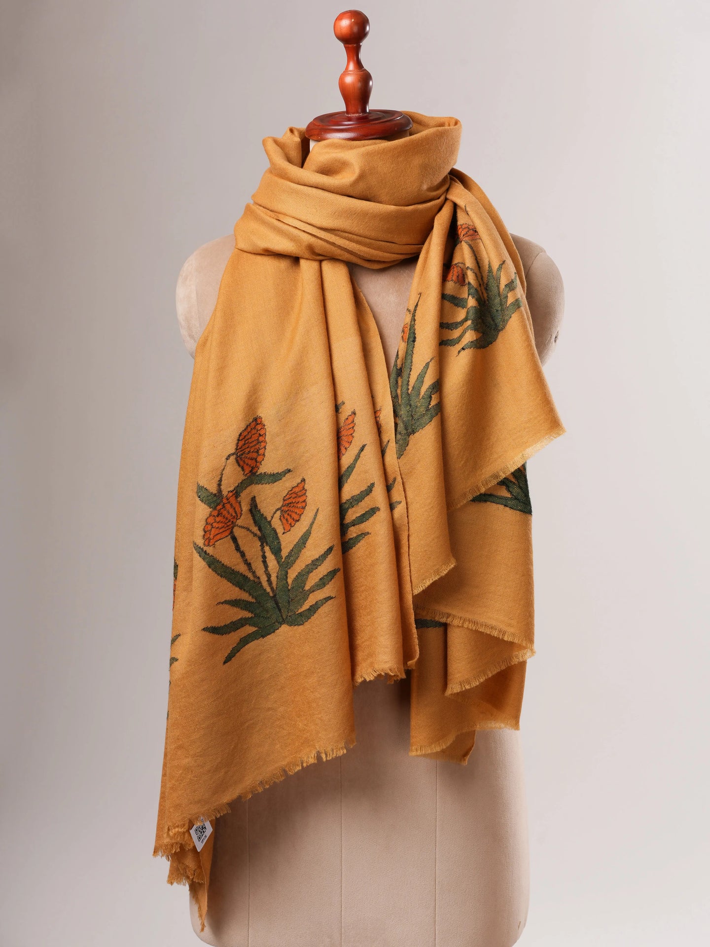 Handwoven Kani Pashmina Shawl – Palla with Floral Motif Design Shahkaar