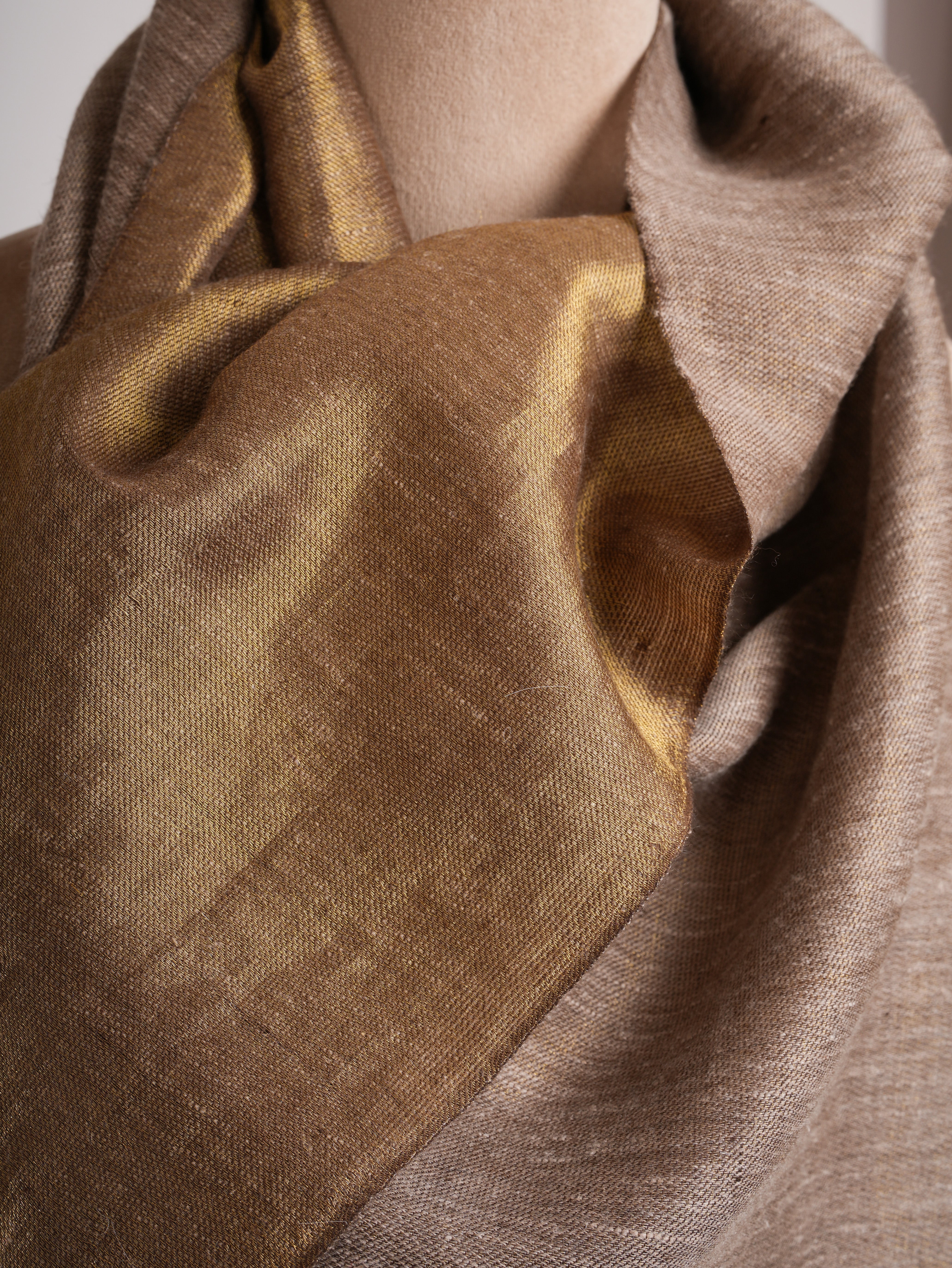 Gold and Silver Dual Shade Soft Cashmere Scarf