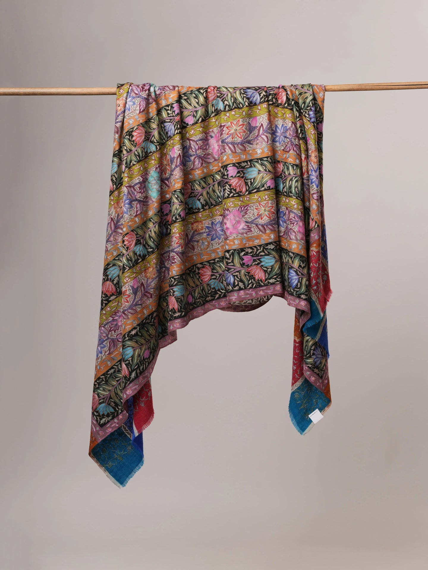 Handpainted Kalamkari Handwoven Pashmina Shawl Shahkaar