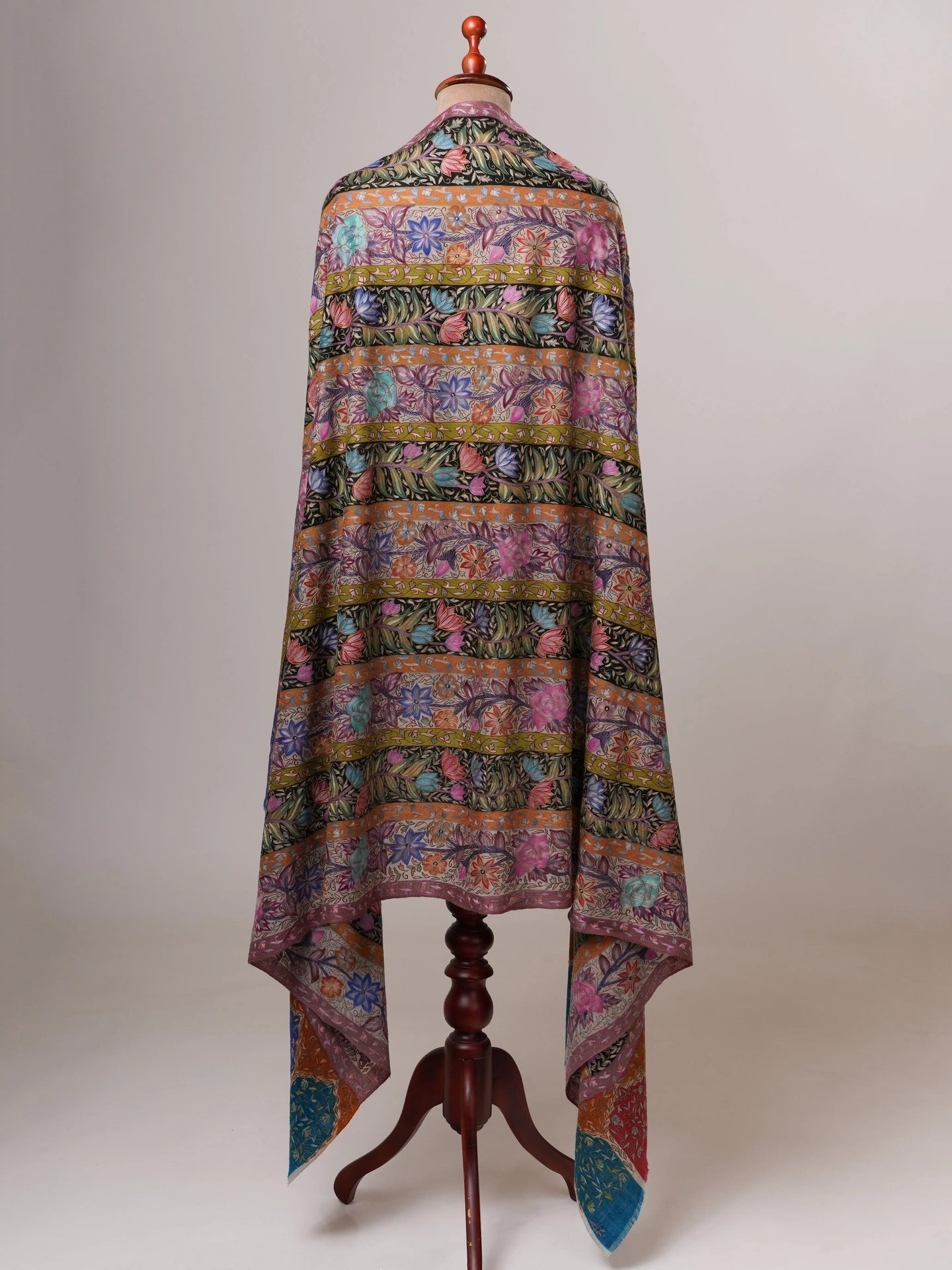 Handpainted Kalamkari Handwoven Pashmina Shawl Shahkaar