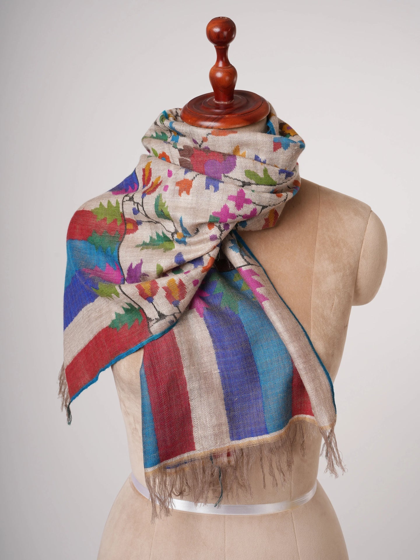 Soft Handwoven Indian Kani Pashmina Stole Shahkaar