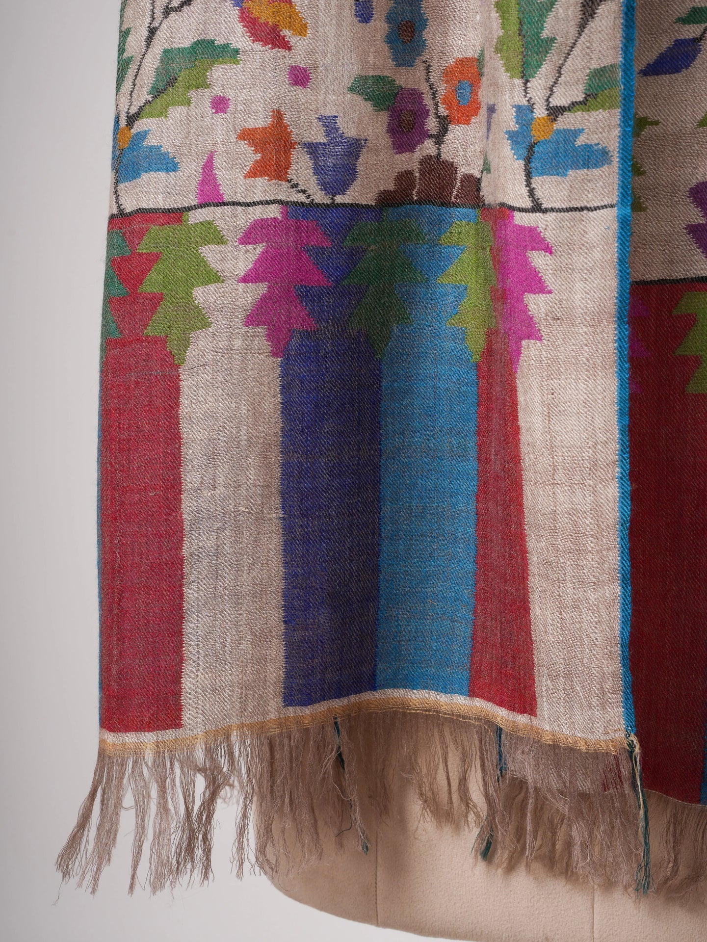 Soft Handwoven Indian Kani Pashmina Stole Shahkaar
