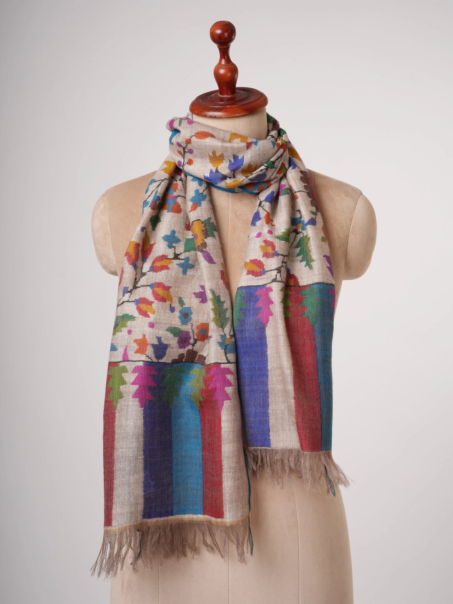 Soft Handwoven Indian Kani Pashmina Stole Shahkaar