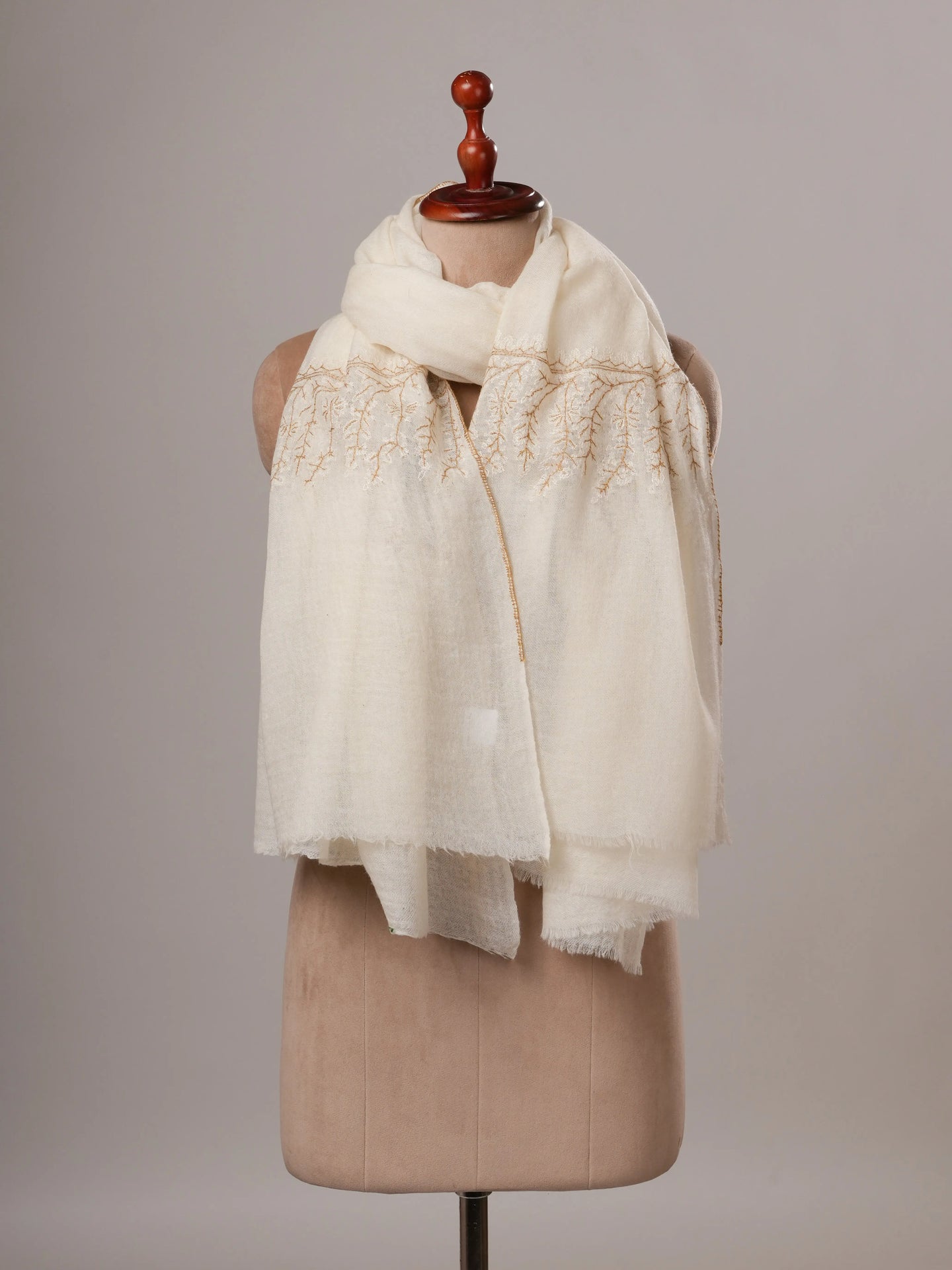 Boiled Wool Hand Embroidered Palla Featherlight Shawl Shahkaar Global