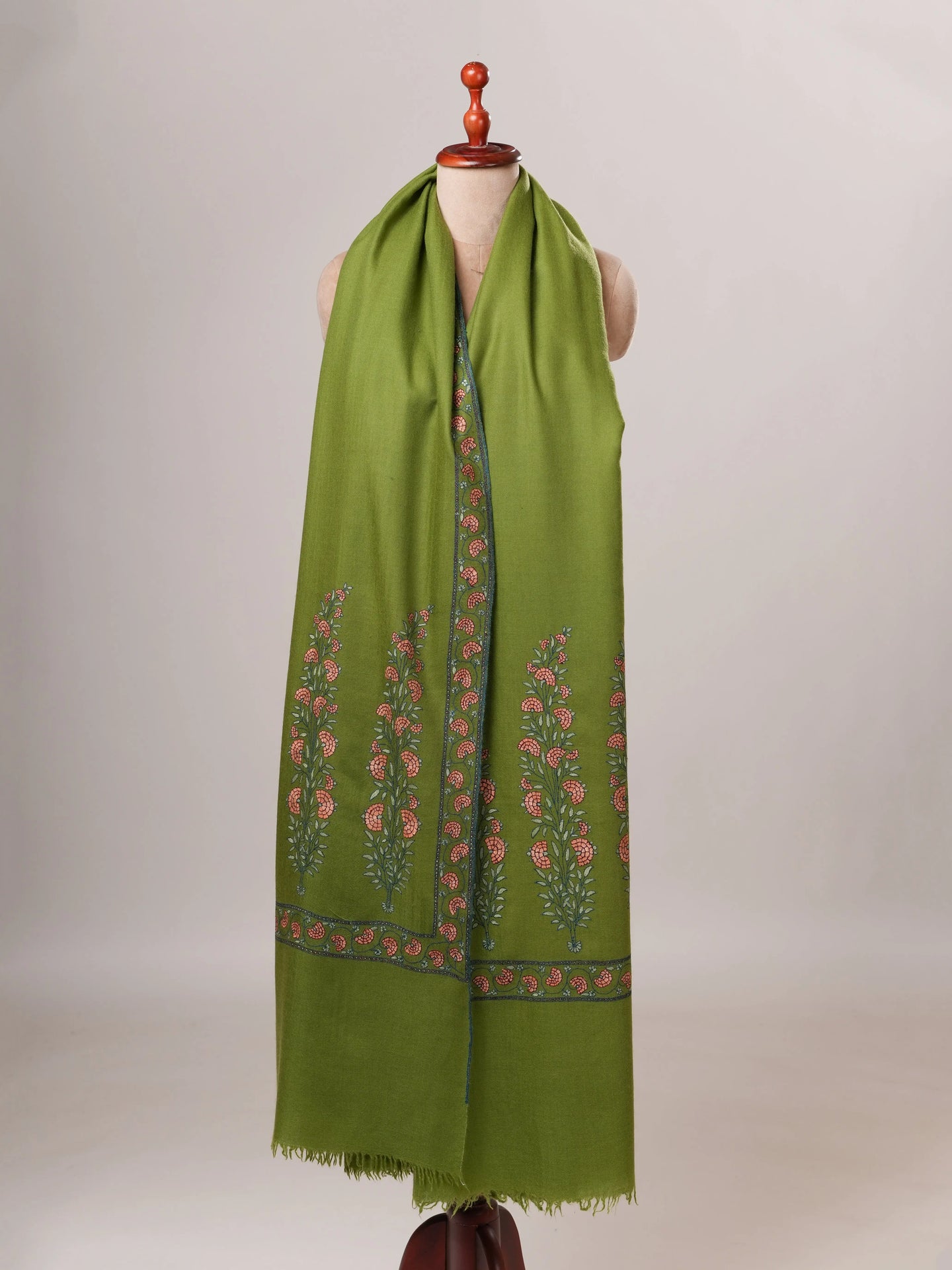 Papier Machie Palla Embroidered Floral Oversized Soft Shawl Shahkaar Global