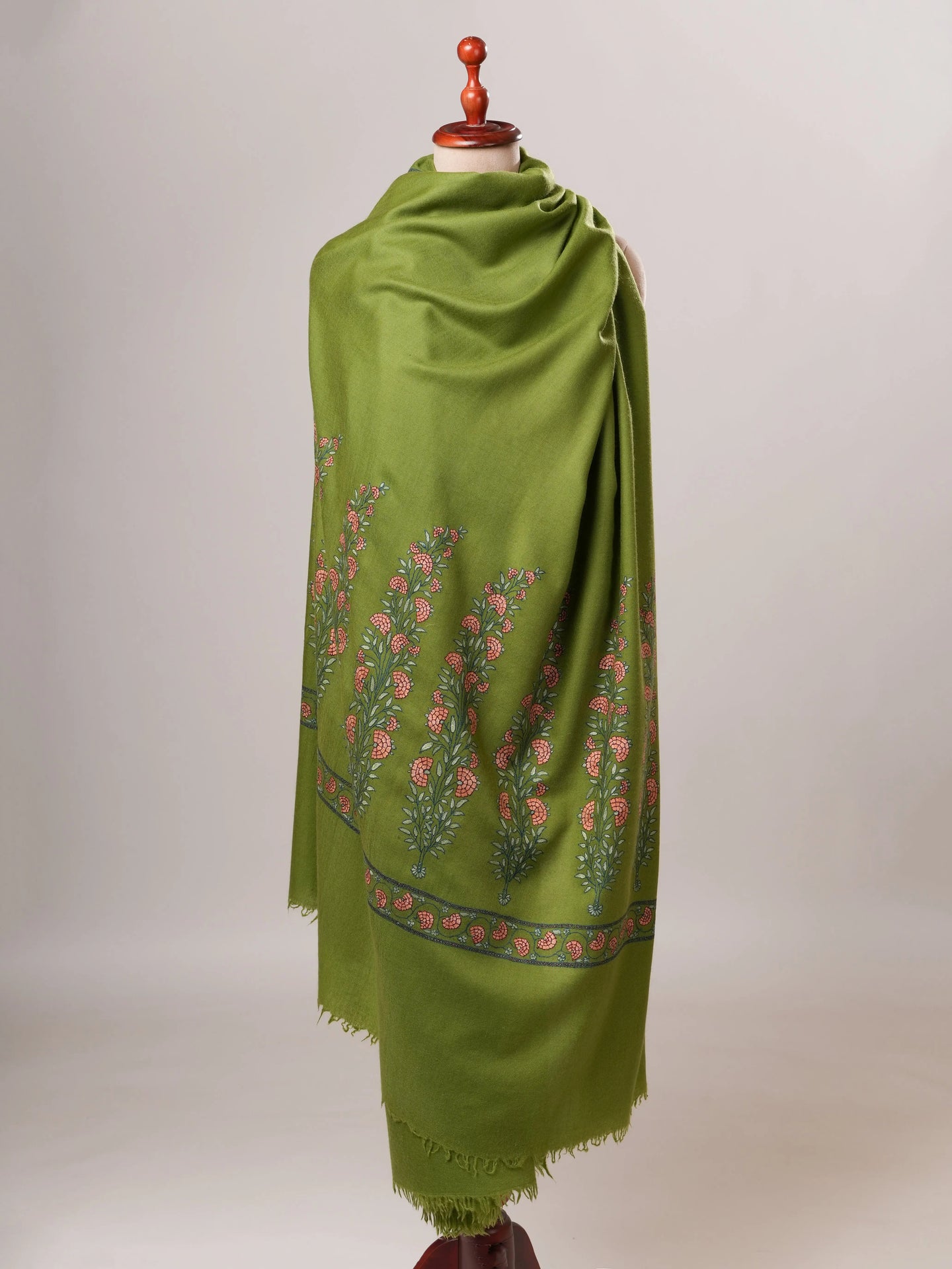 Papier Machie Palla Embroidered Floral Oversized Soft Shawl Shahkaar Global