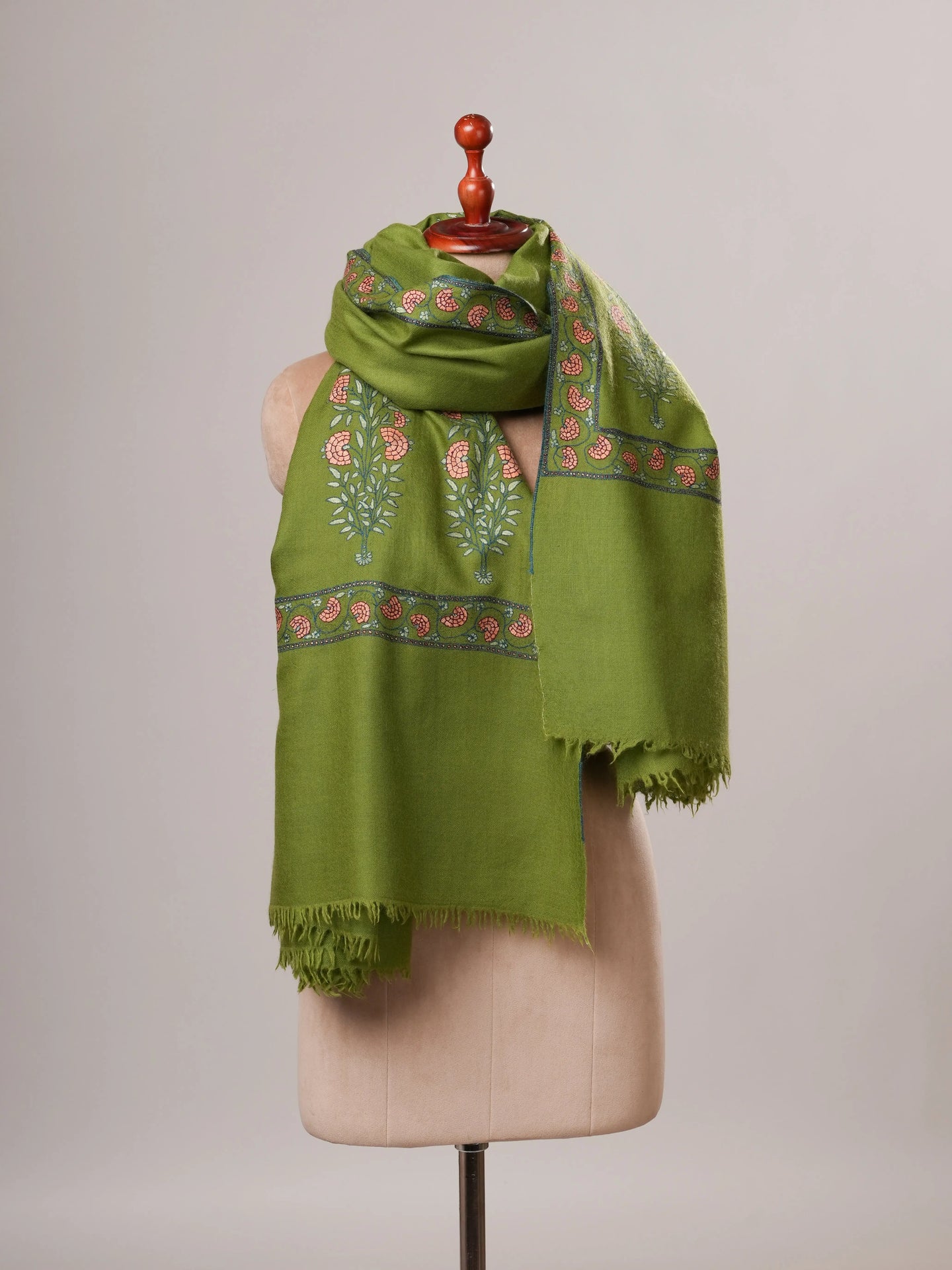 Papier Machie Palla Embroidered Floral Oversized Soft Shawl Shahkaar Global