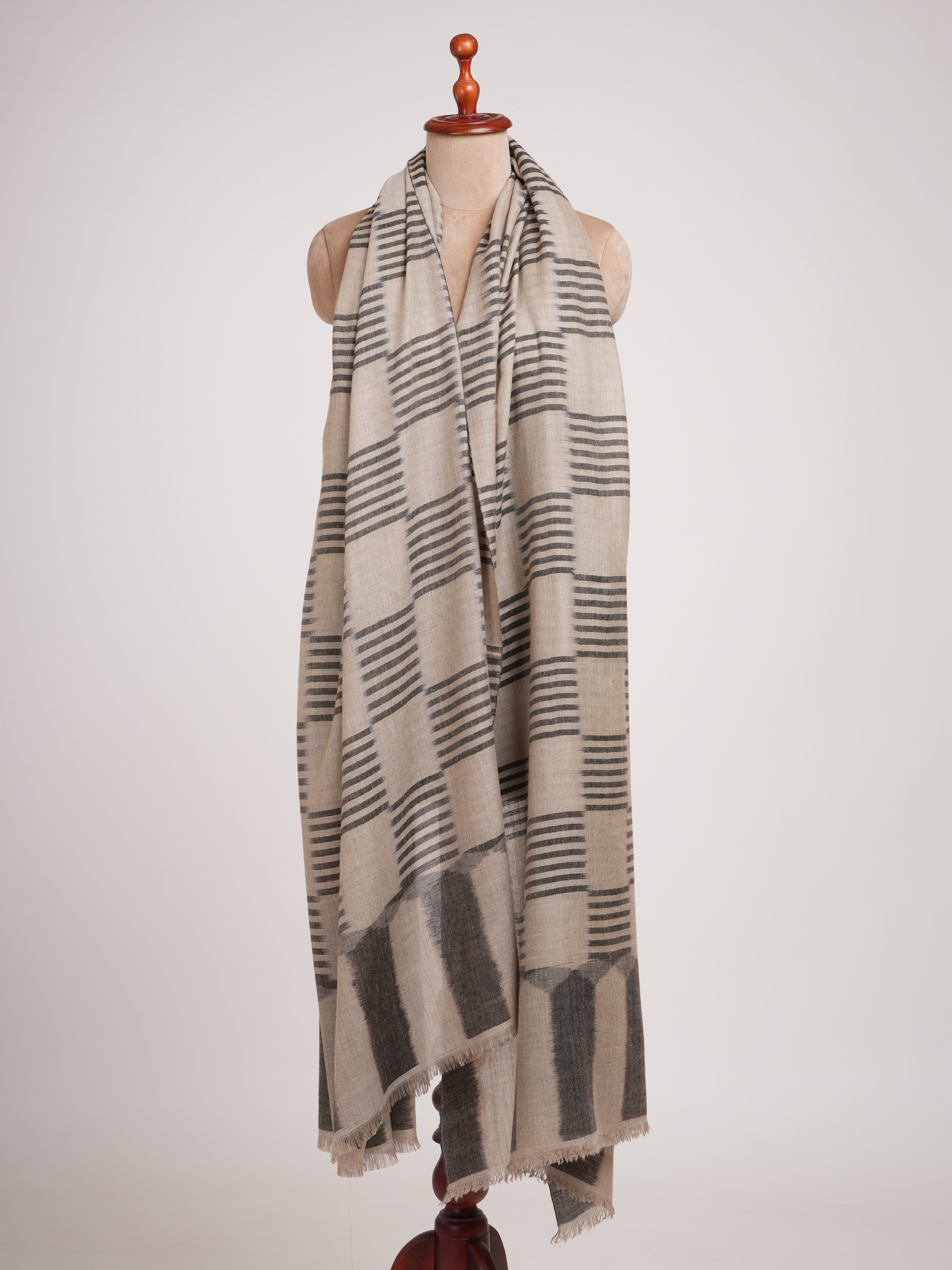 Black and Grey Travel Friendly XL Pashmina