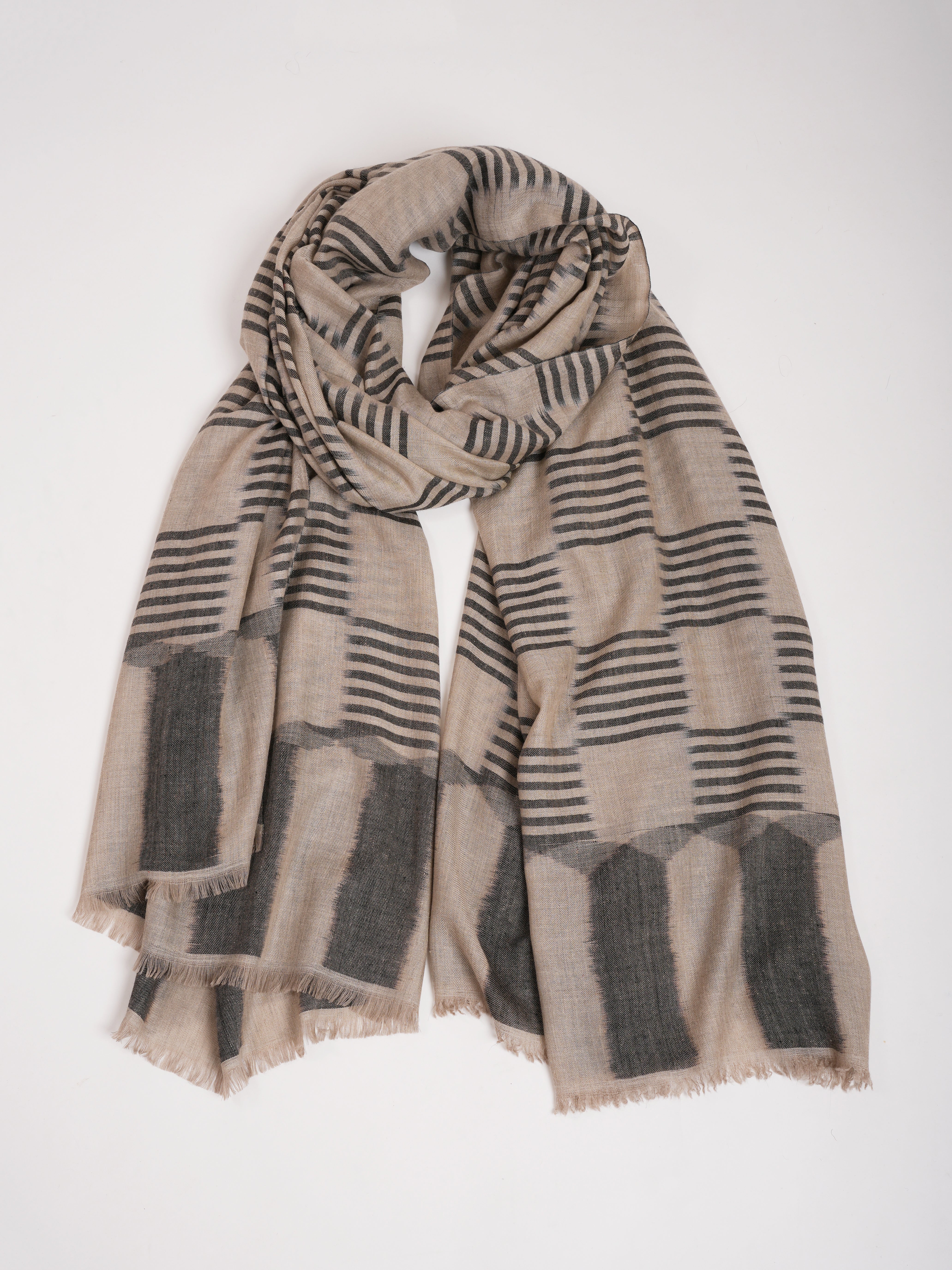 Black and Grey Travel Friendly XL Pashmina