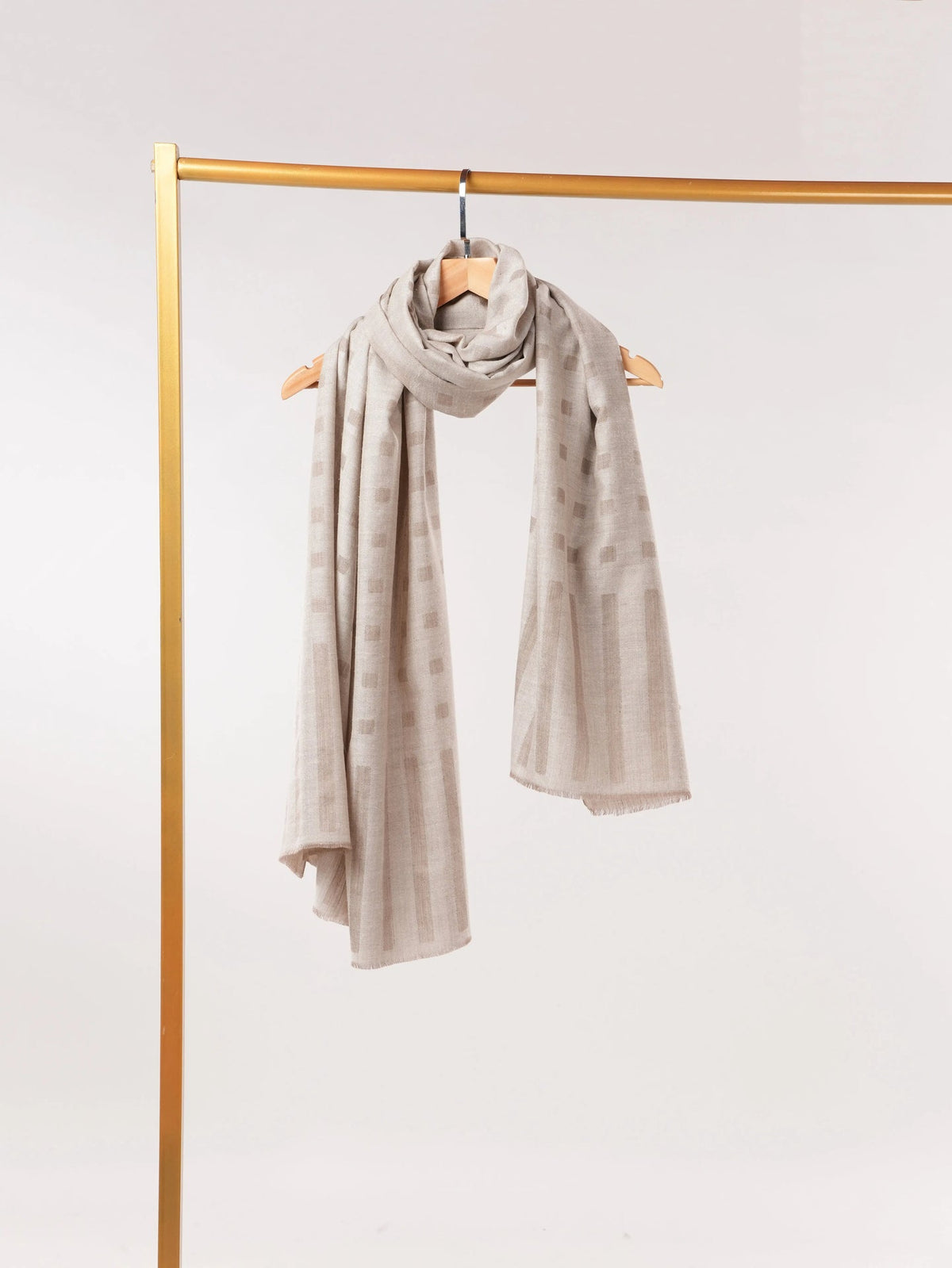 Natural Ivory and Beige Dual Tone Authentic Pashmina Shawl