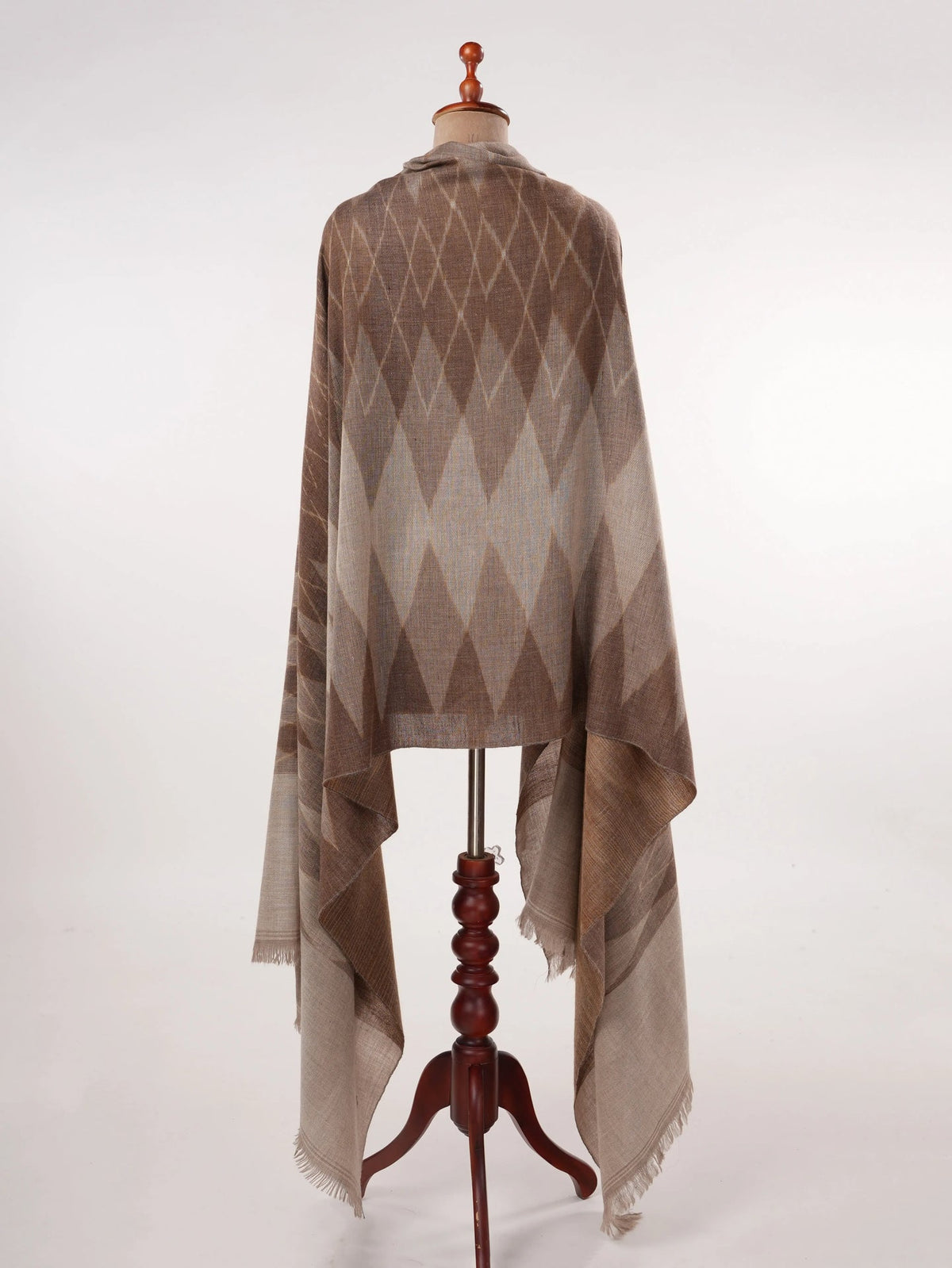 Oversized Handwoven Ikat Dual Shade Soft Pashmina Shawl