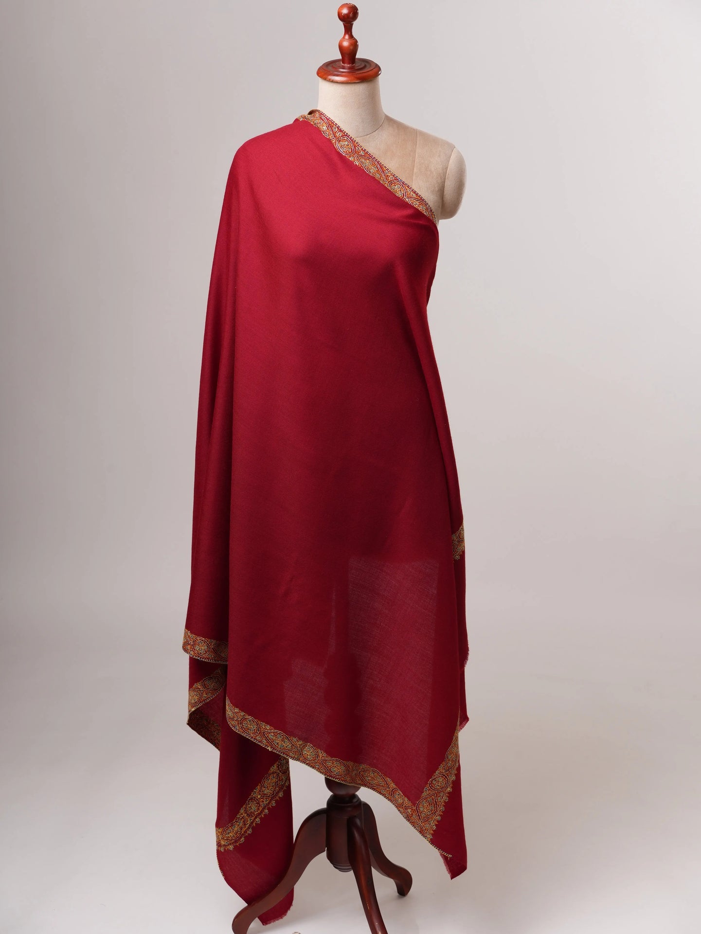 Artisan Made Fine Wool Shawl with Classic Neemdaur Handwork Shahkaar