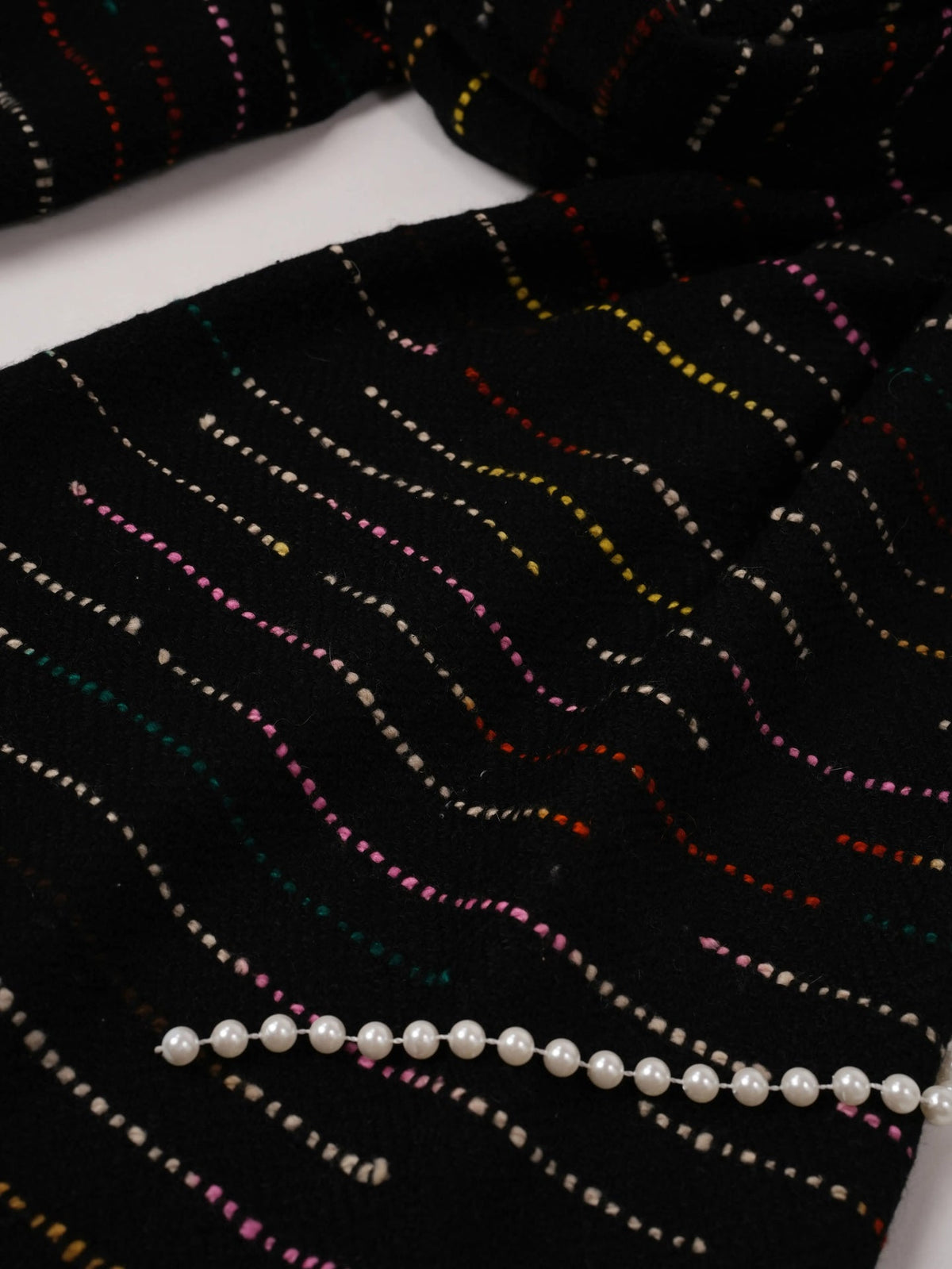Black Handwoven Thick Genuine Cashmere Scarf