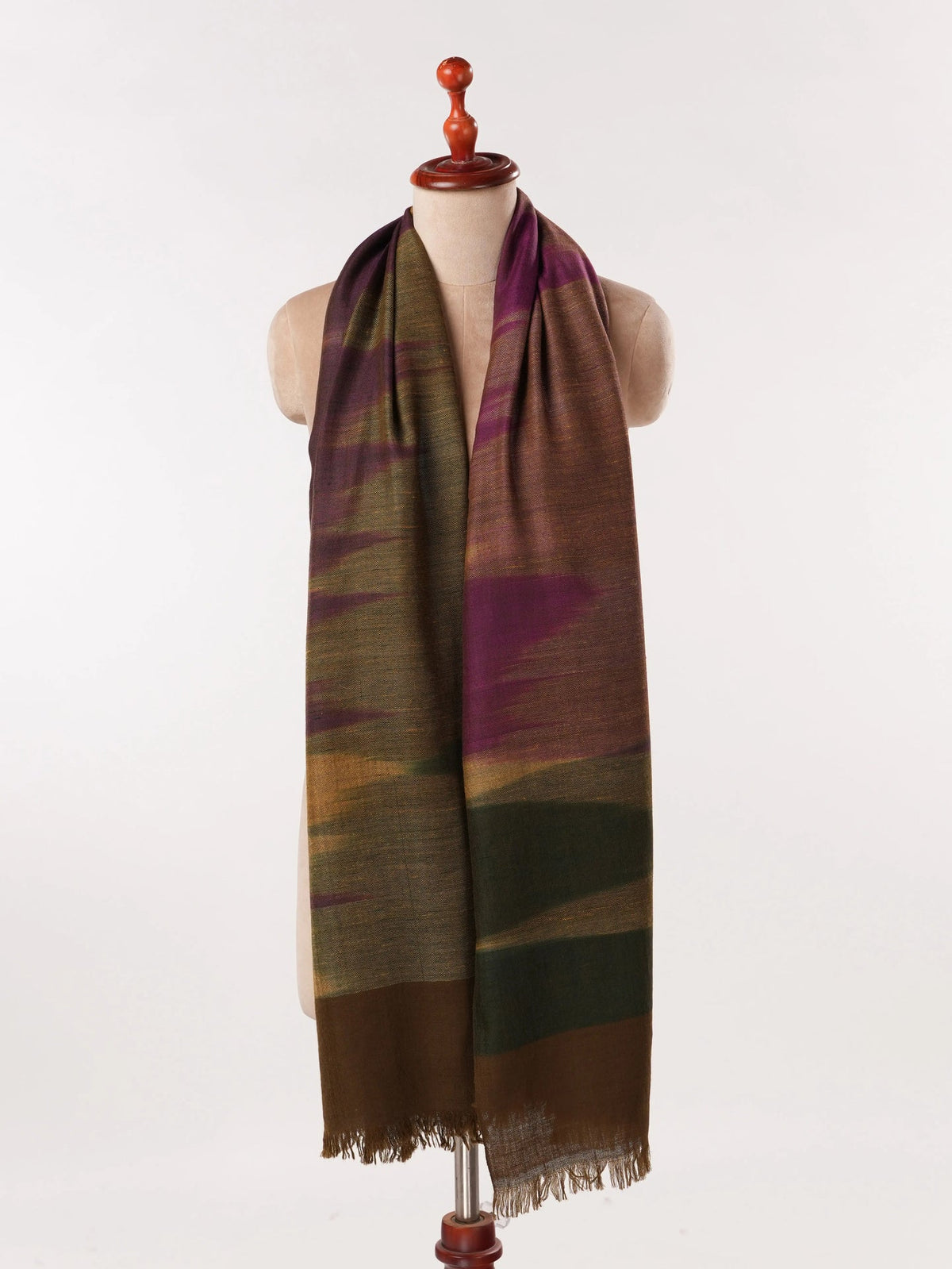 Handwoven Genuine Pashmina Shawl with Ikat Weaving