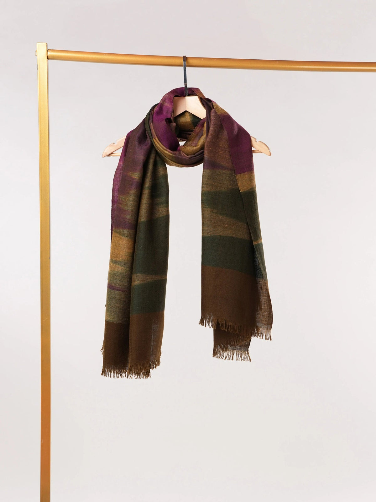 Handwoven Genuine Pashmina Shawl with Ikat Weaving