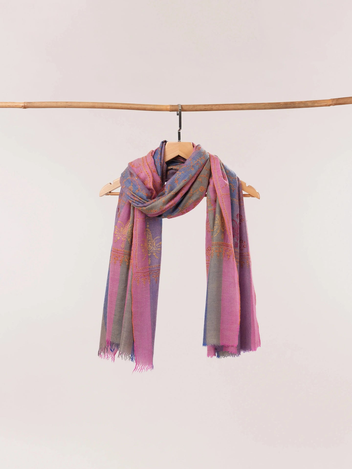 Khatrass Pure Pashmina Shawl with Detailed Jali Hand Embroidery Shahkaar.com
