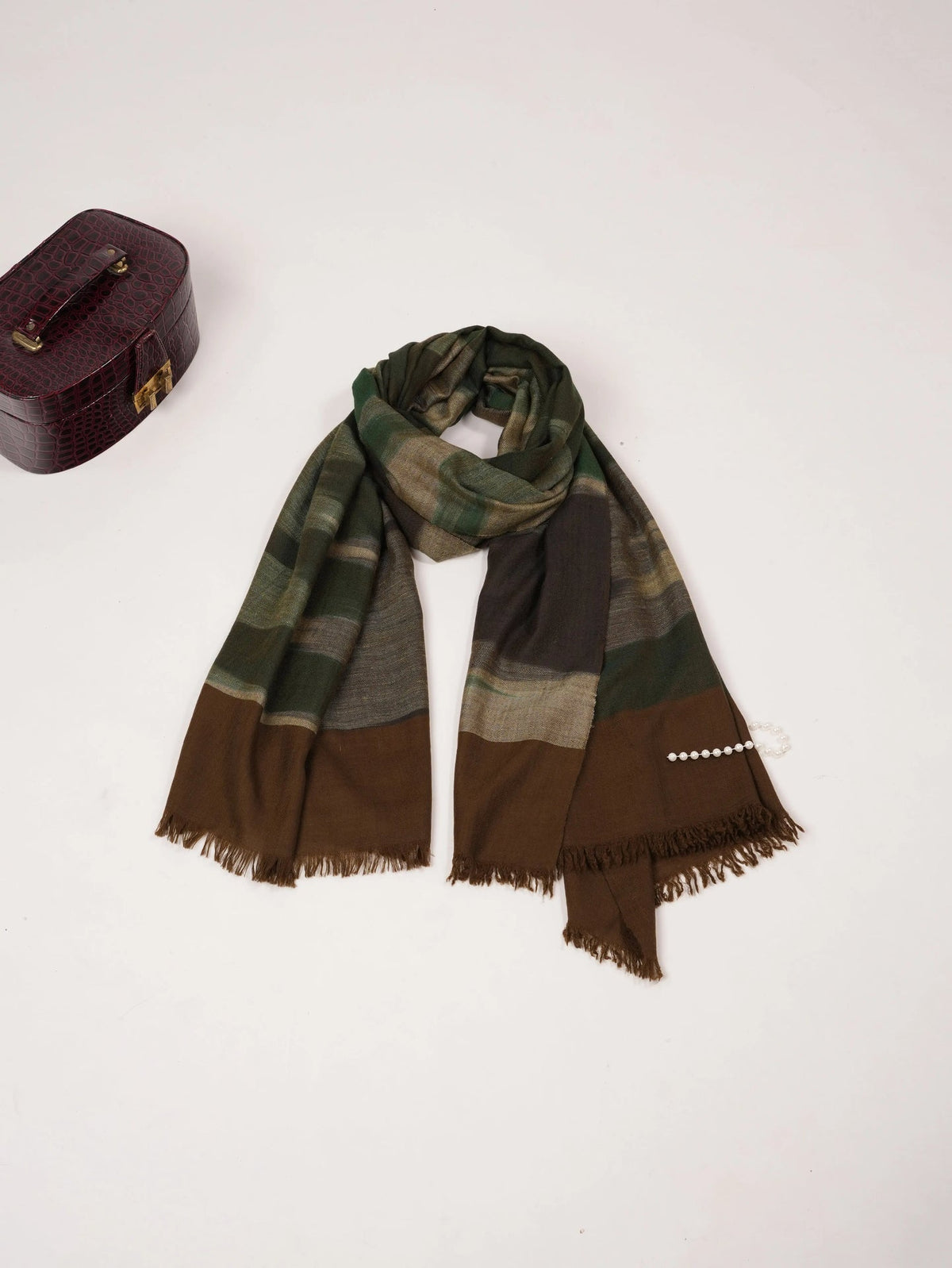 Handwoven Classic Pashmina Shawl with Ikat Weaving