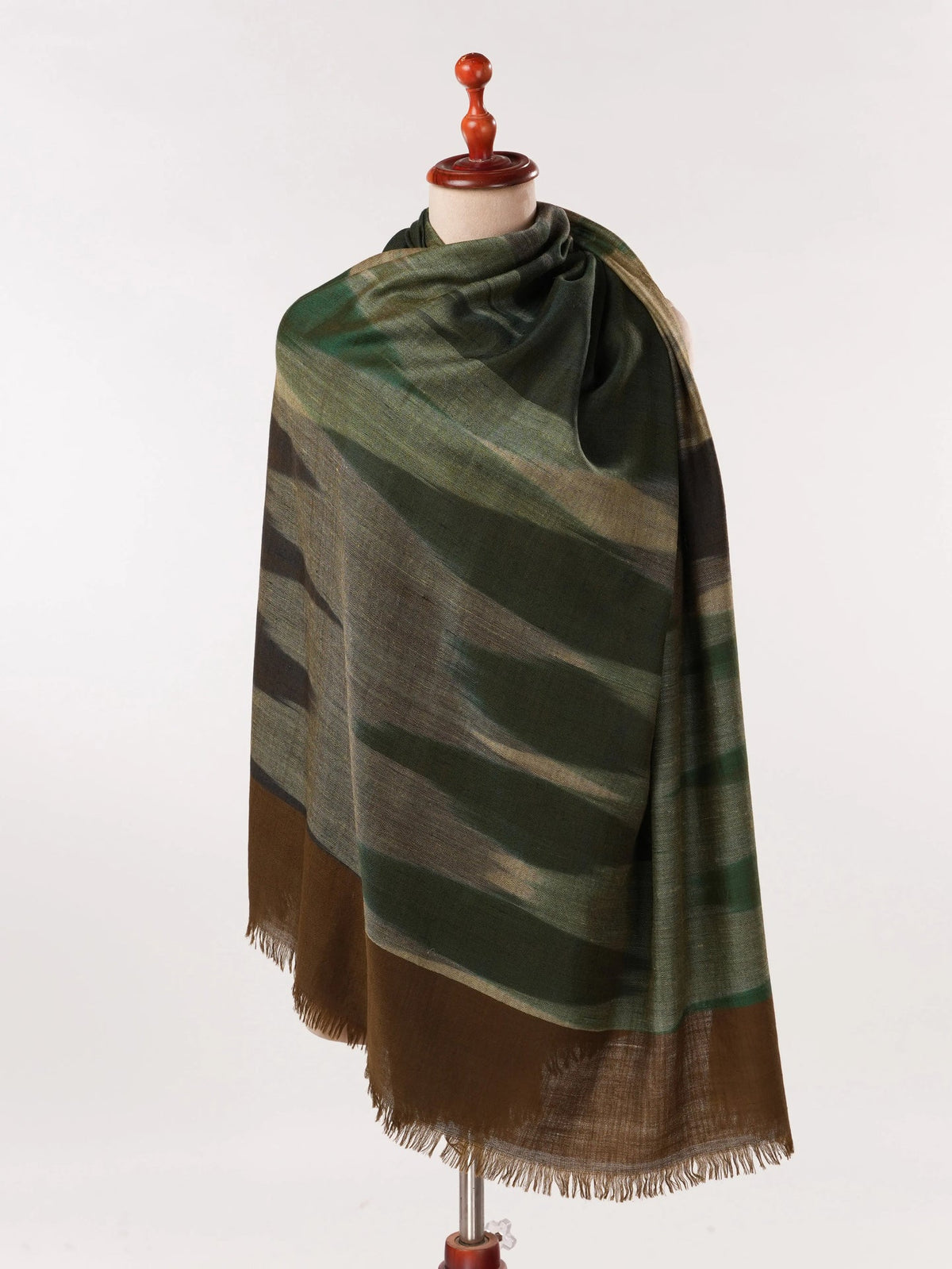 Handwoven Classic Pashmina Shawl with Ikat Weaving
