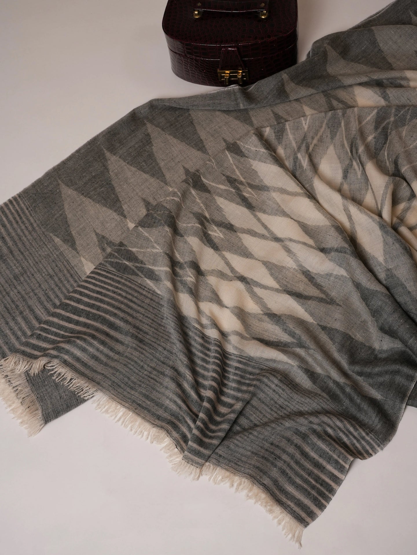 Oversized Ikat Handwoven Featherlight Pure Pashmina Shawl Shahkaar Global