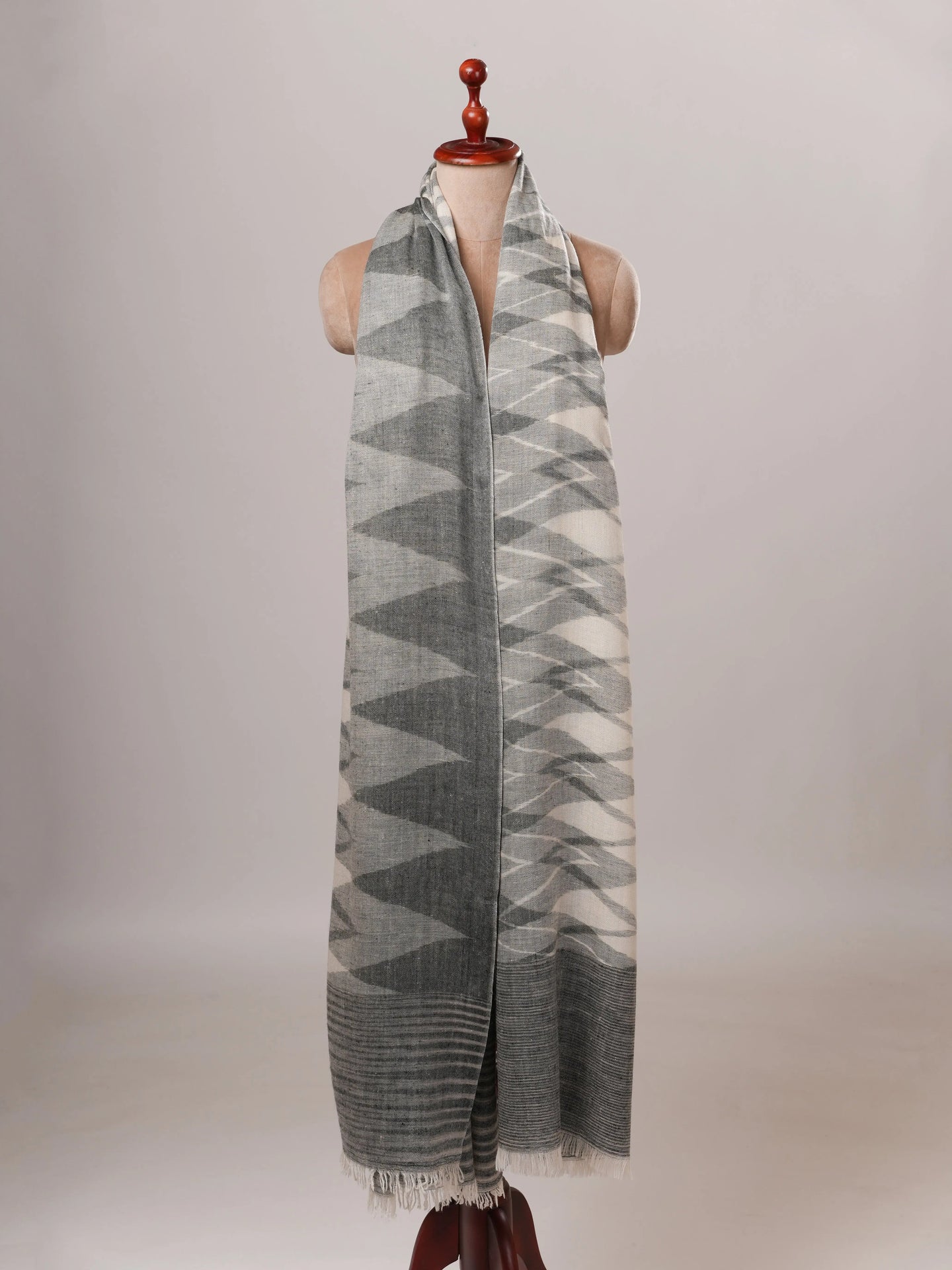 Oversized Ikat Handwoven Featherlight Pure Pashmina Shawl Shahkaar Global