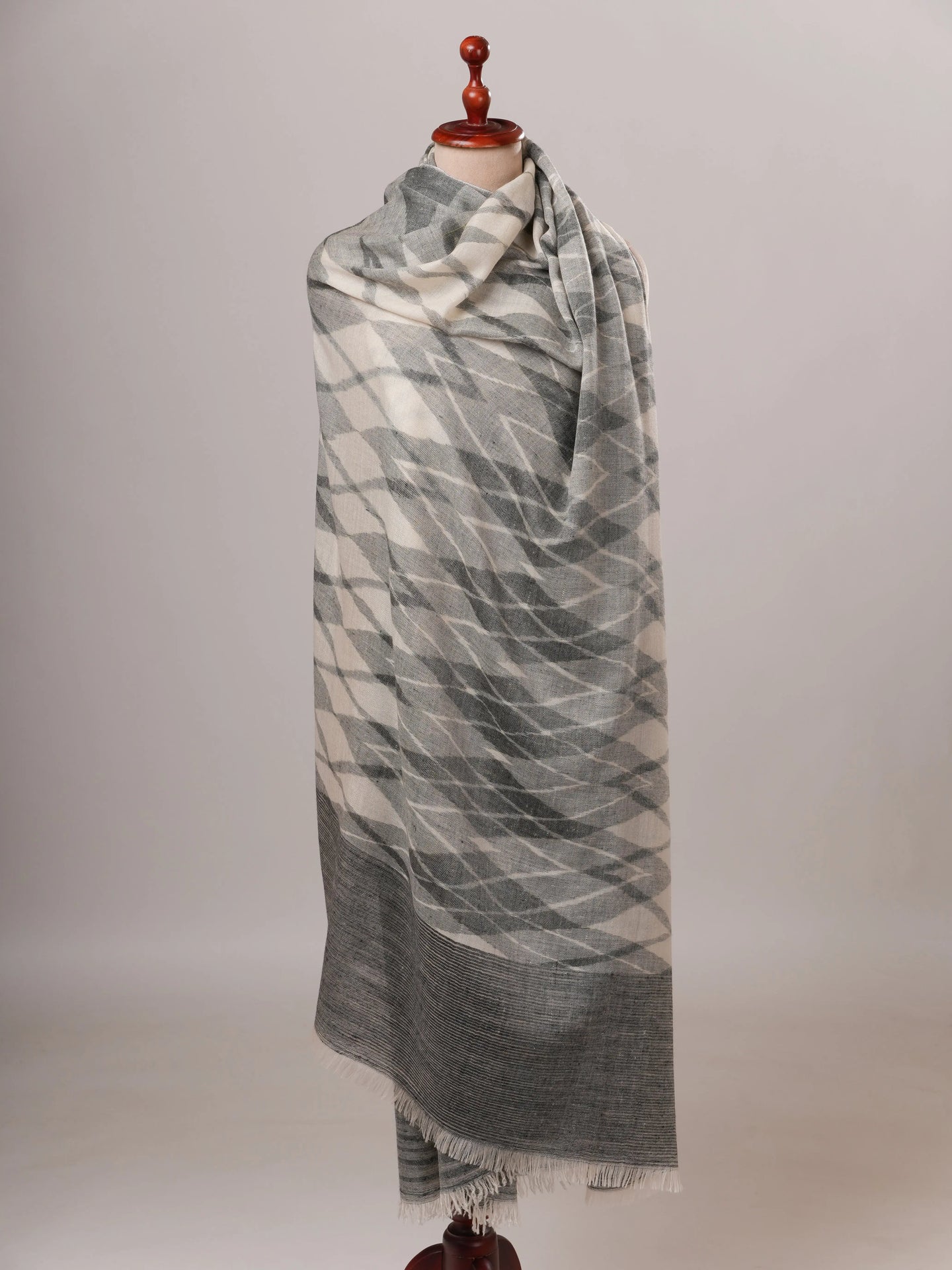 Oversized Ikat Handwoven Featherlight Pure Pashmina Shawl Shahkaar Global