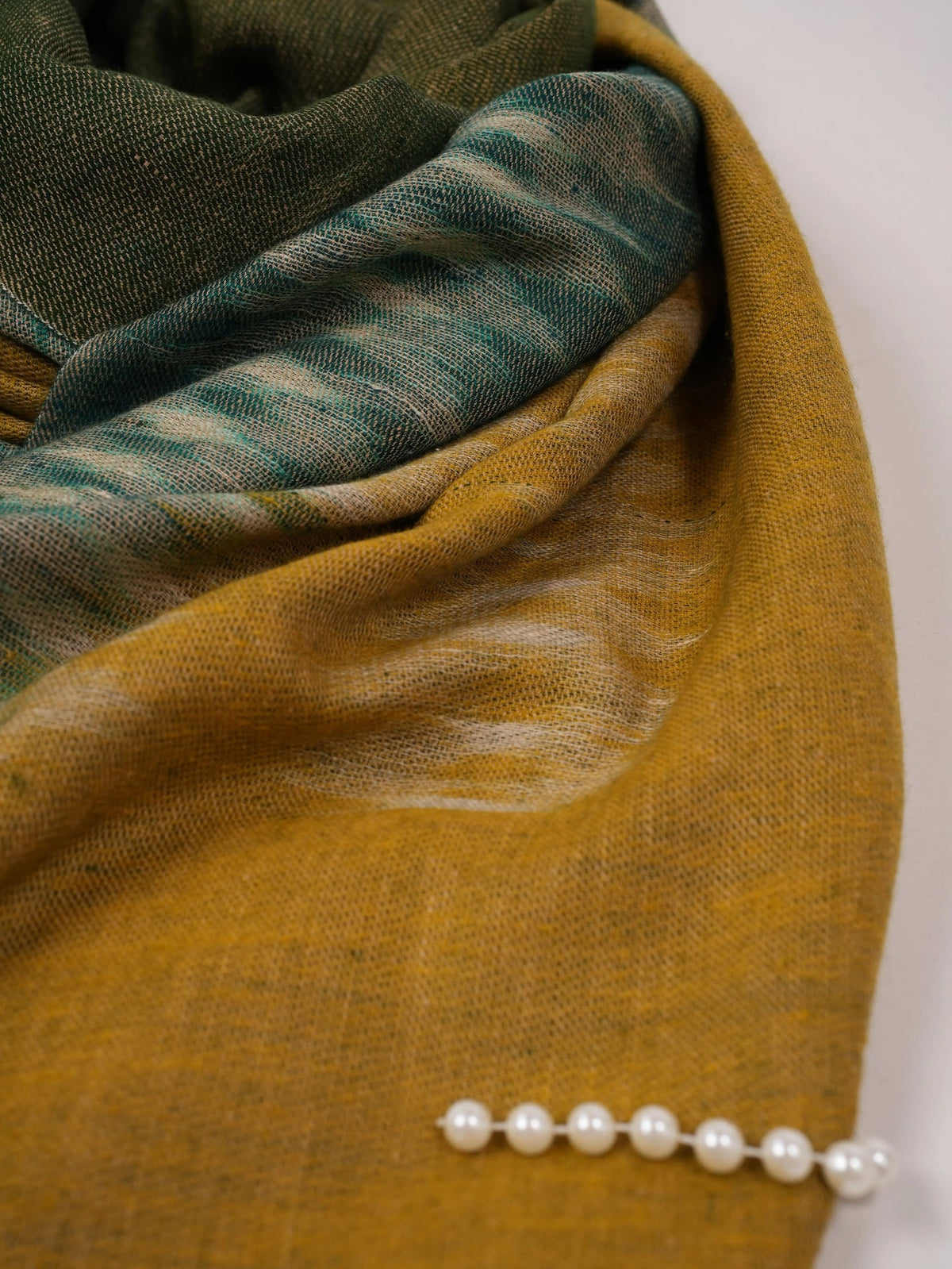 Dual Shade Classic Handwoven Pashmina Shawl with Ikat Weave