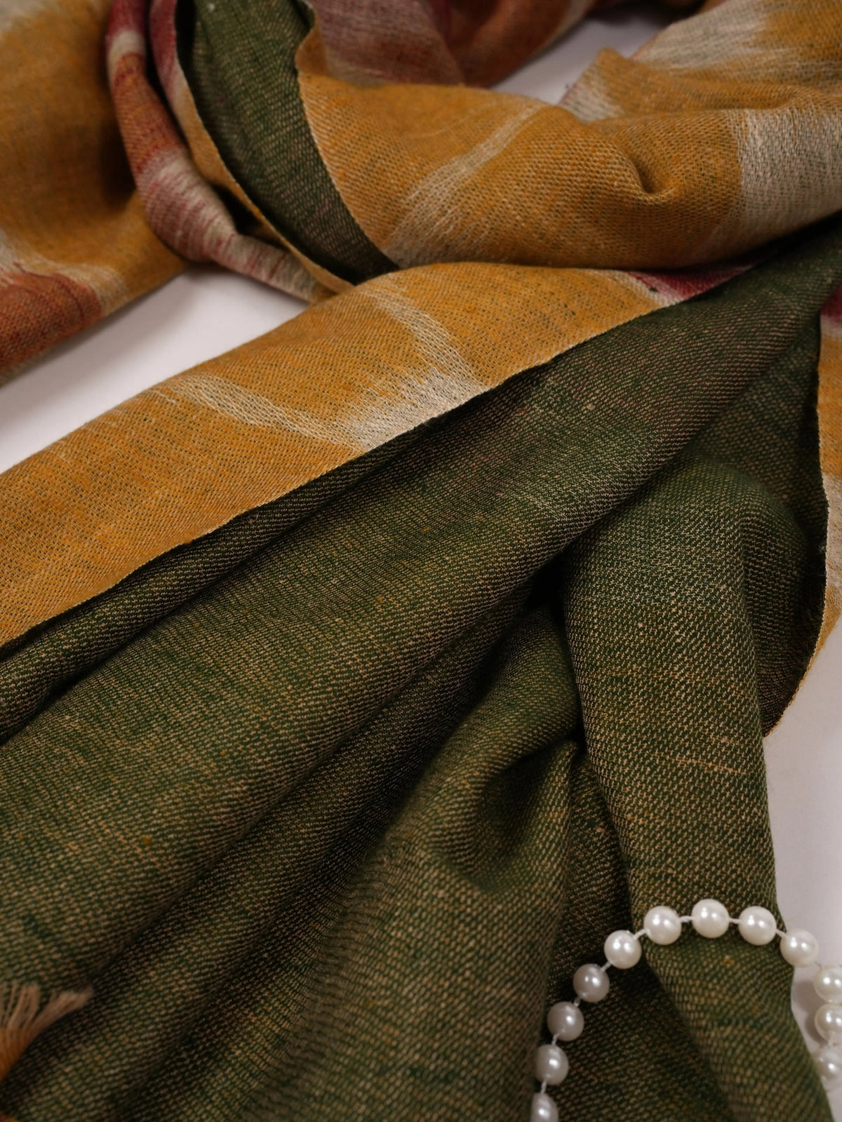 Ikat Dual Shade Handwoven Pure Pashmina Shawl
