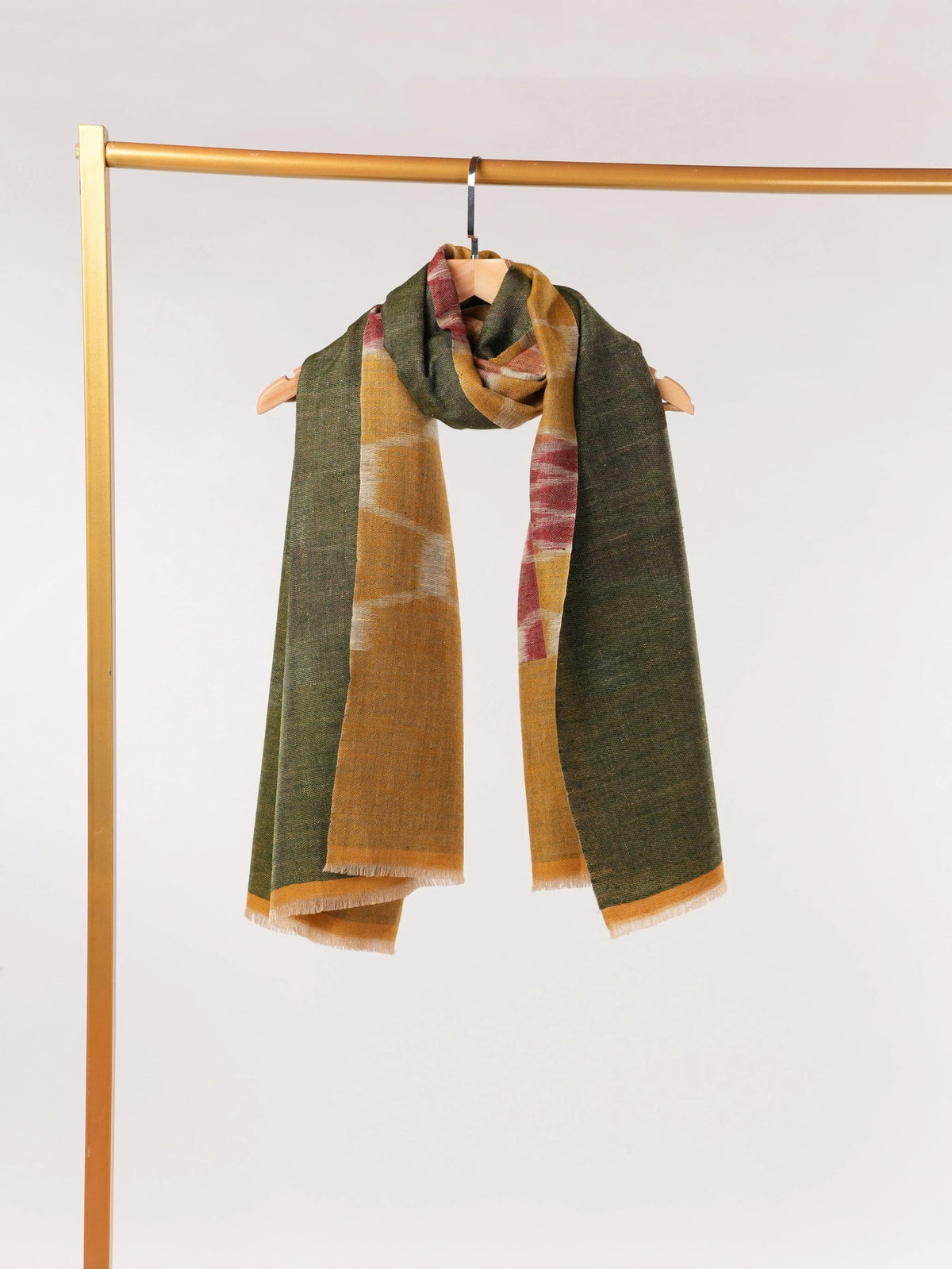 Ikat Dual Shade Handwoven Pure Pashmina Shawl