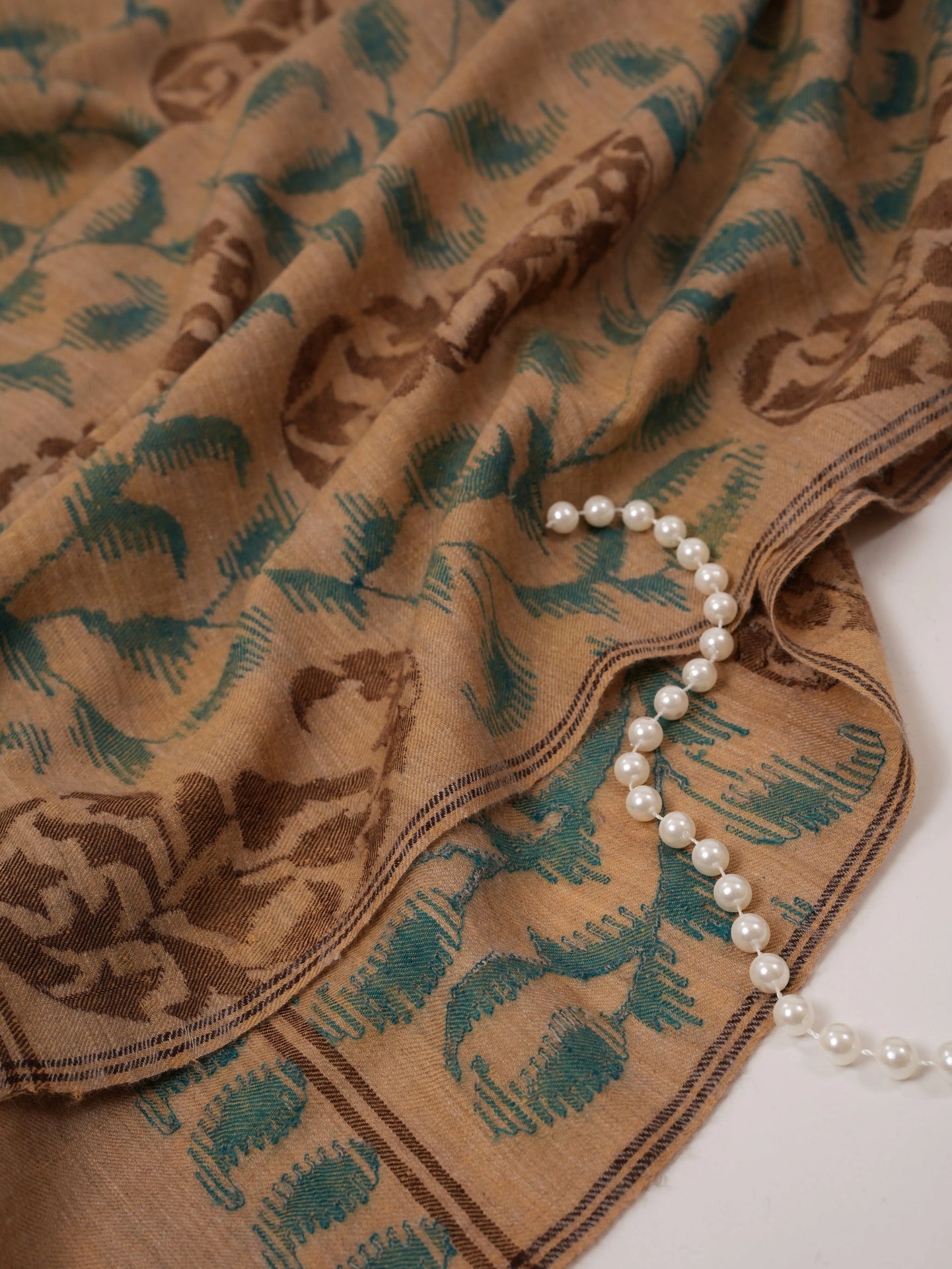 Camel Color Handwoven Kani Kashmiri Pashmina Shawl Shahkaar.com
