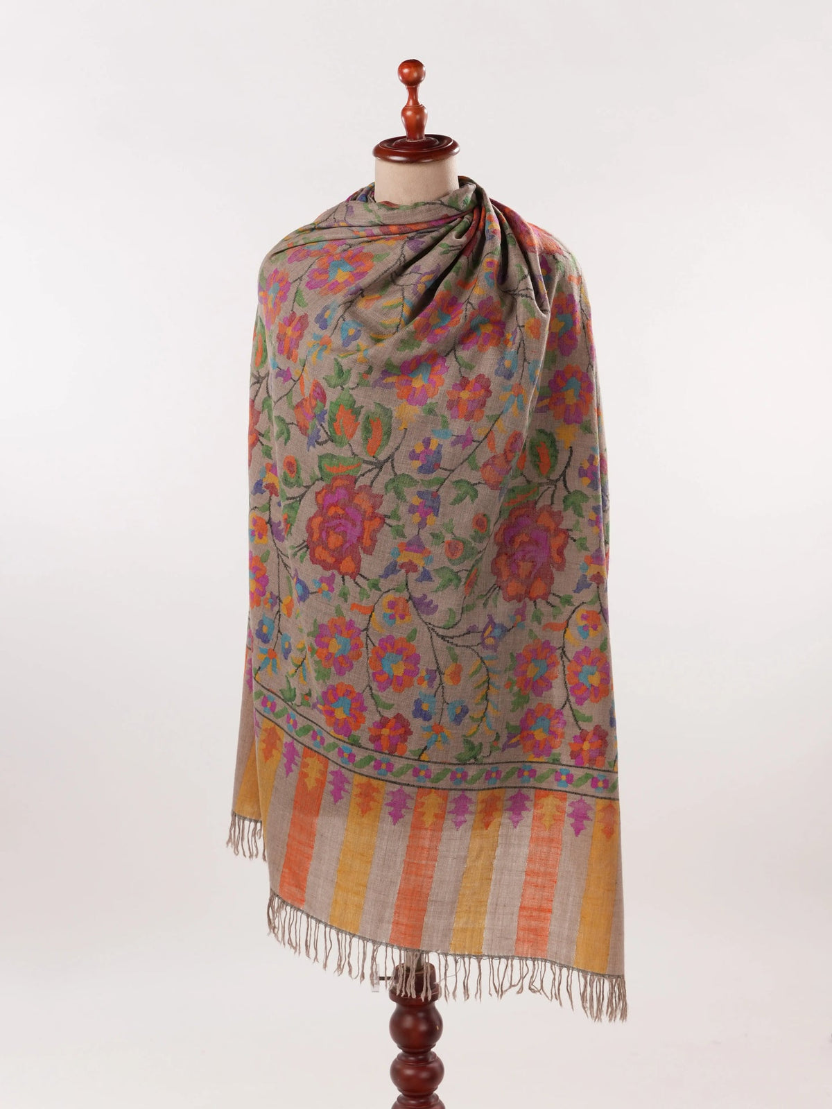 Kani Timeless Natural Taupe Pashmina Shawl for Women Shahkaar.com