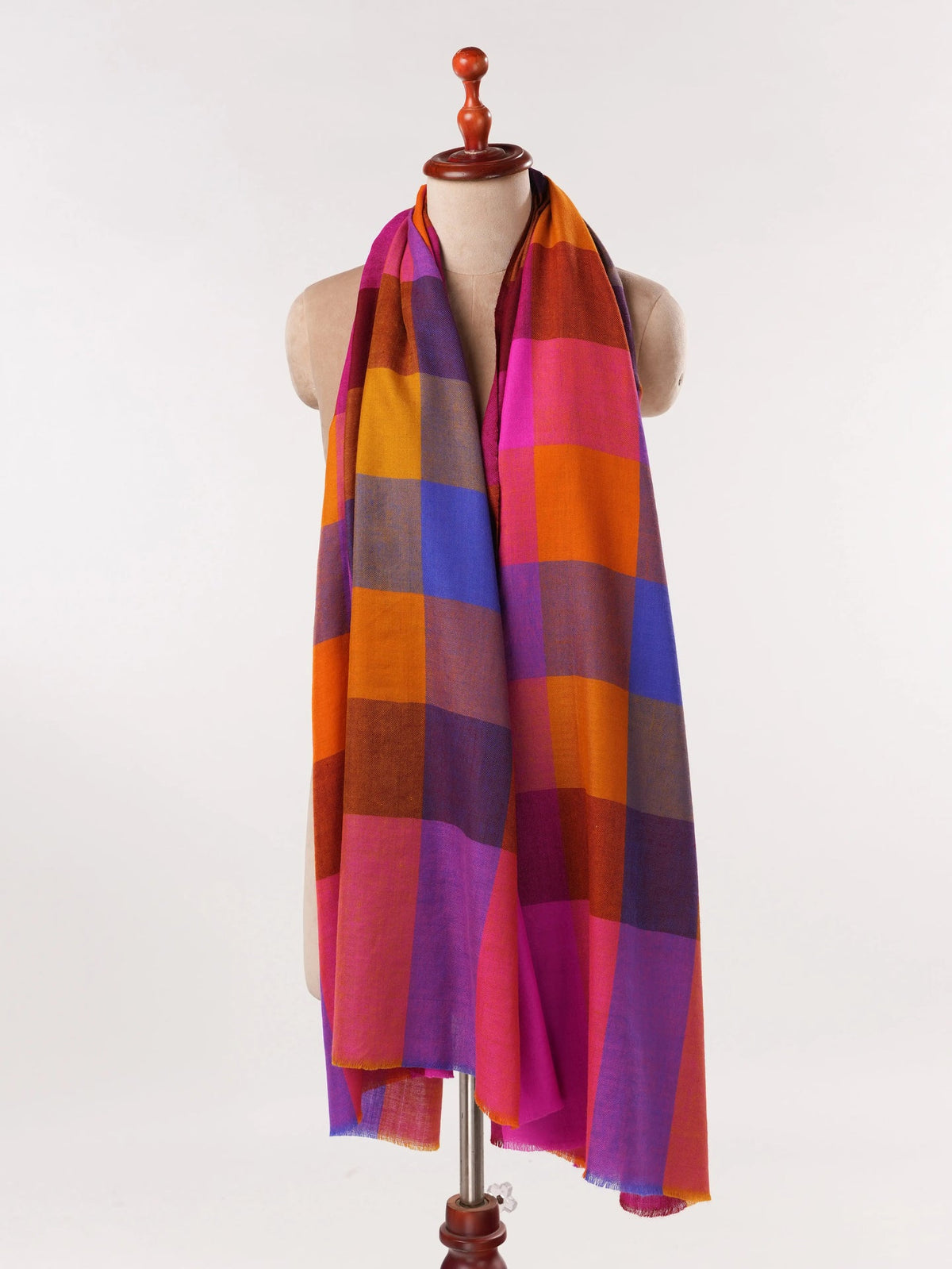 Contemporary Multicolor Handwoven Pure Pashmina Shawl