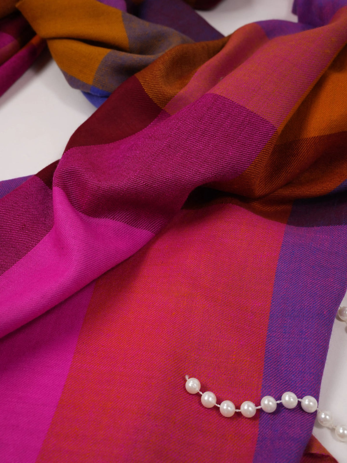 Contemporary Multicolor Handwoven Pure Pashmina Shawl