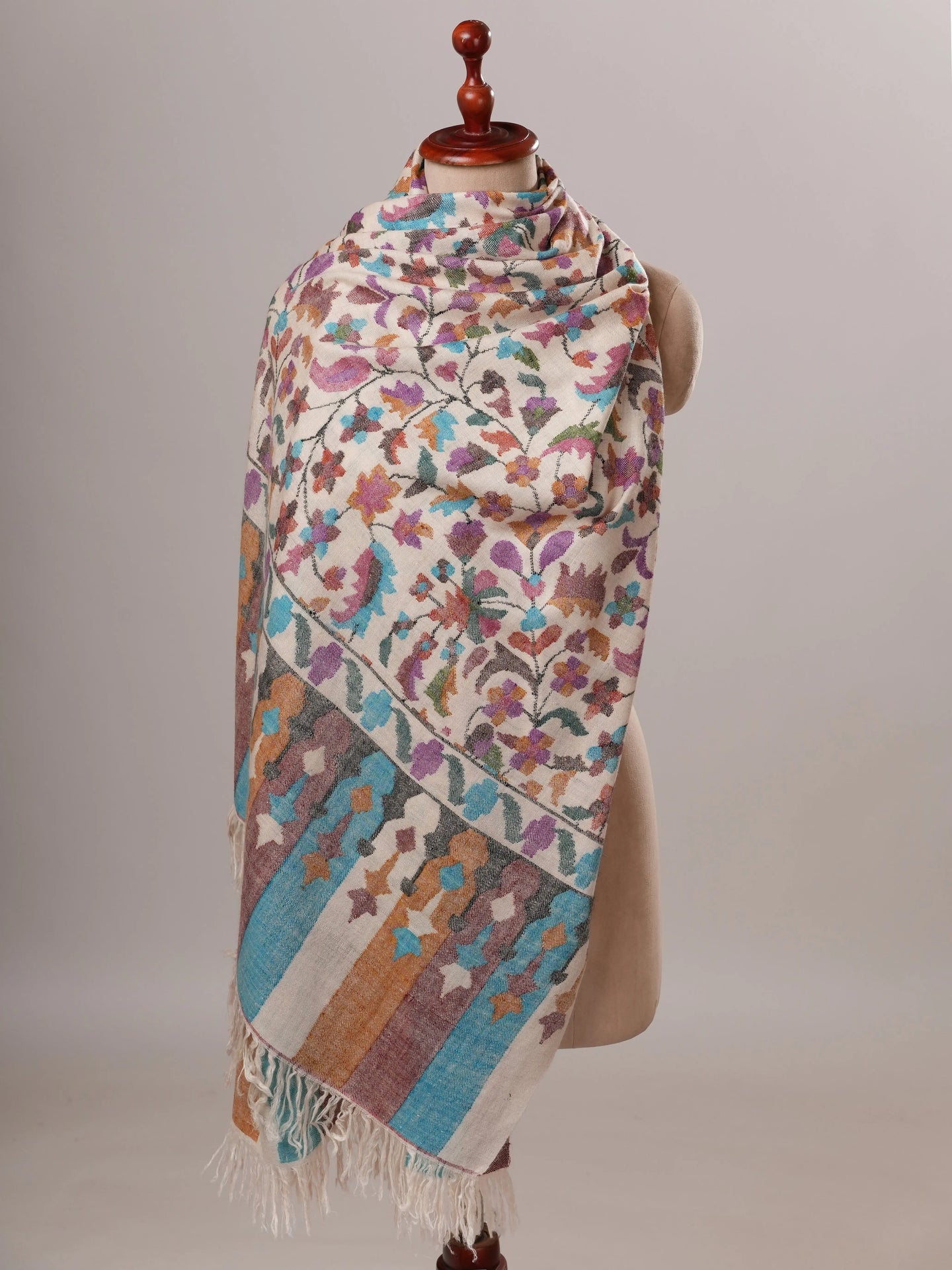 Handspun Handwoven Kani Pashmina Indian Shawl Shahkaar Global