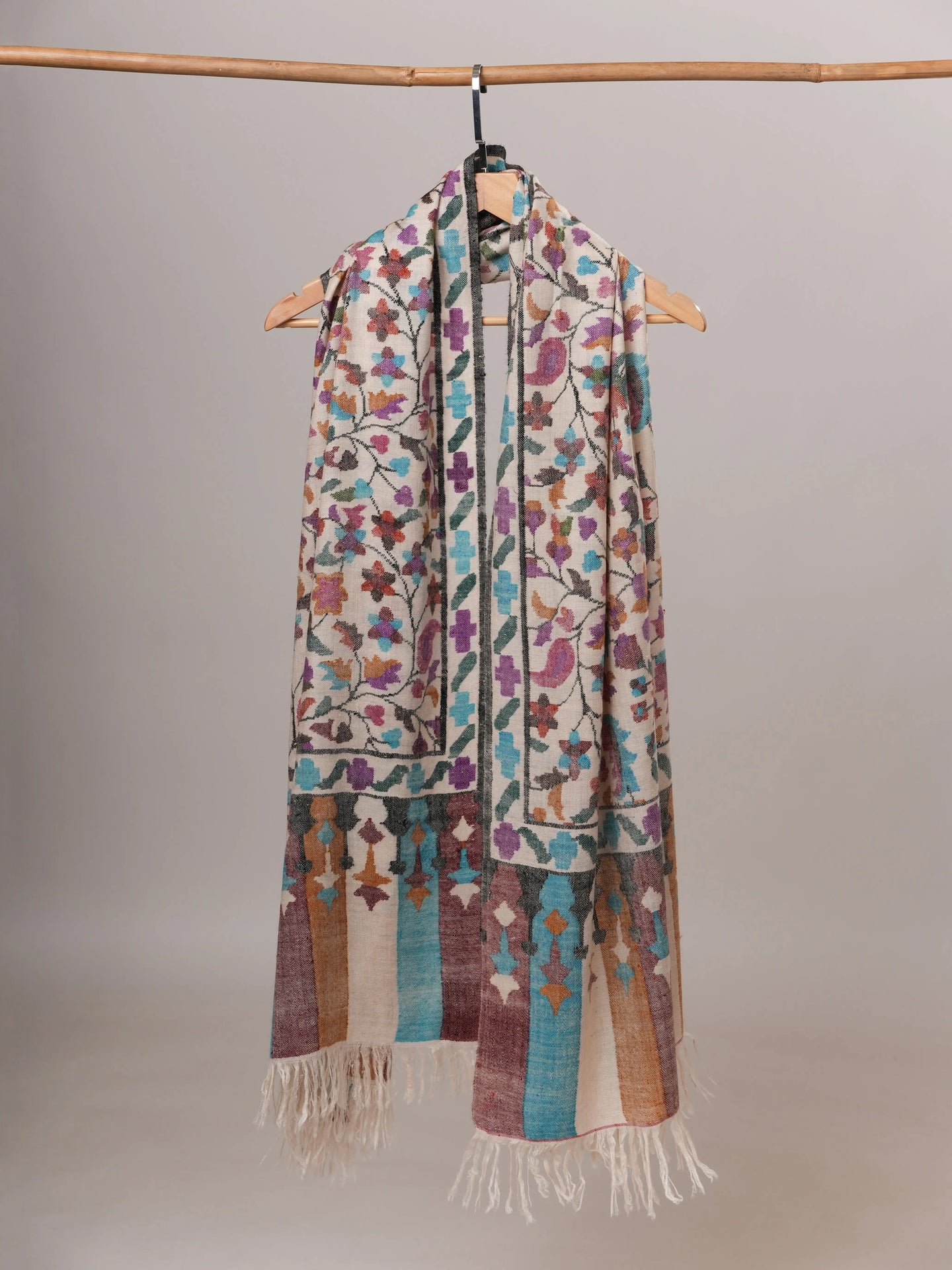 Handspun Handwoven Kani Pashmina Indian Shawl Shahkaar Global