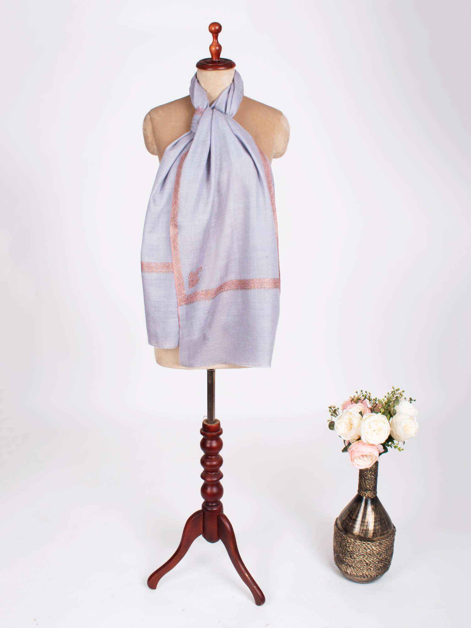 Beautiful Embroidered Cashmere Scarf - OBERLIN