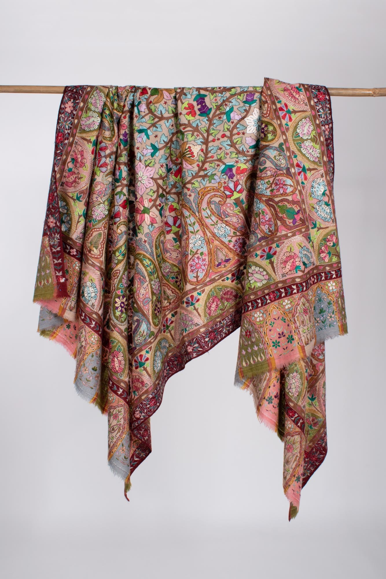 Royal Kalamkari Artistic Work Pashmina - ALBANS