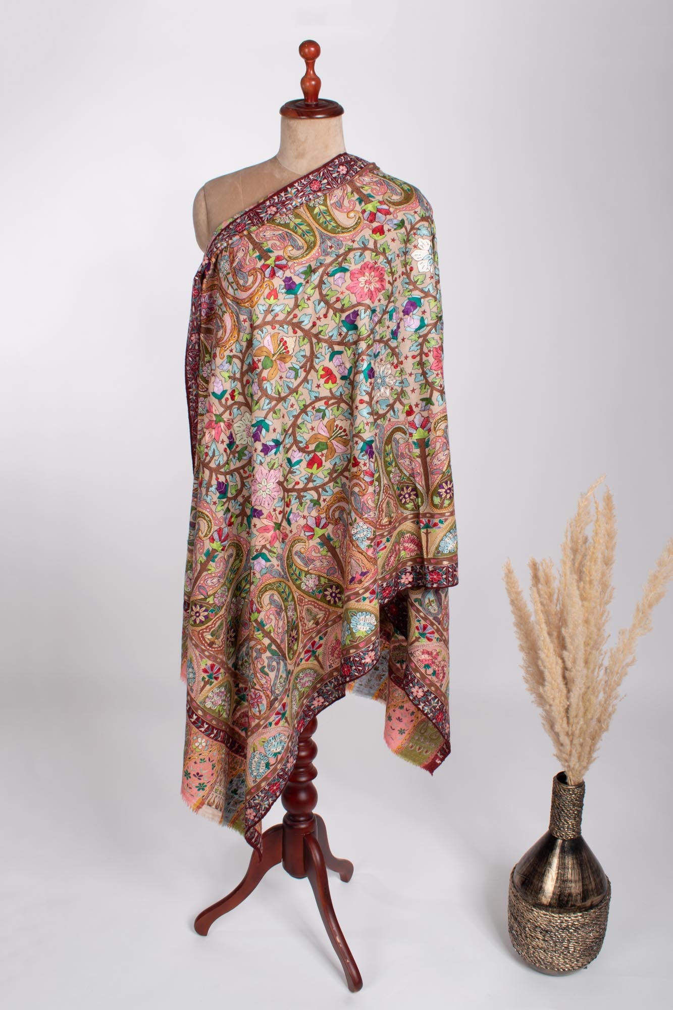 Royal Kalamkari Artistic Work Pashmina - ALBANS