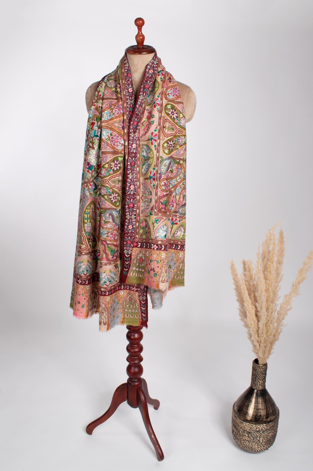 Royal Kalamkari Artistic Work Pashmina - ALBANS