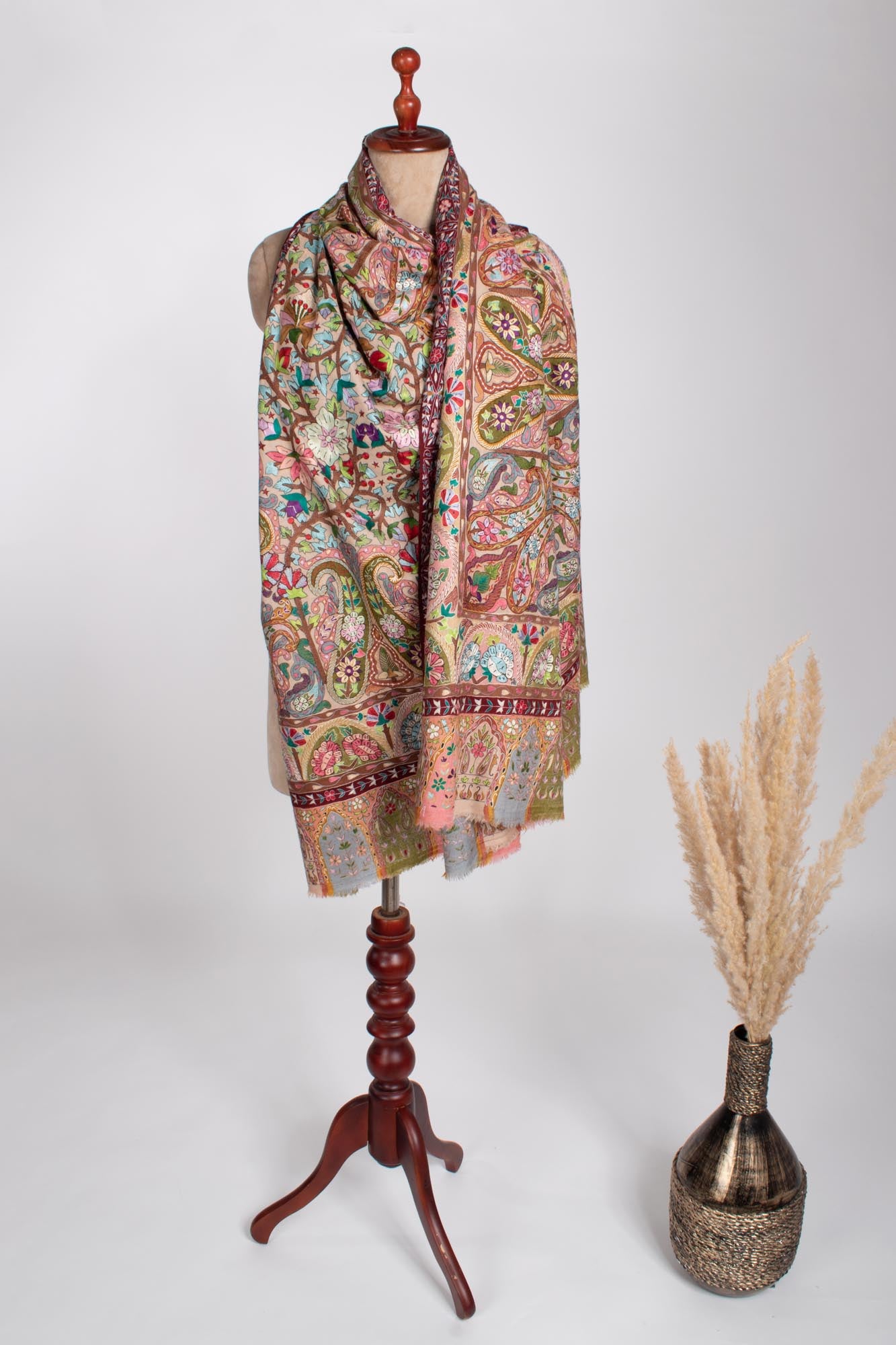 Royal Kalamkari Artistic Work Pashmina - ALBANS