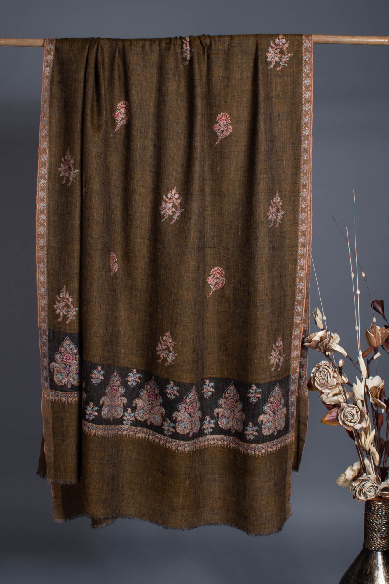 Palla Embroidery Kashmiri Shawl - SATYA