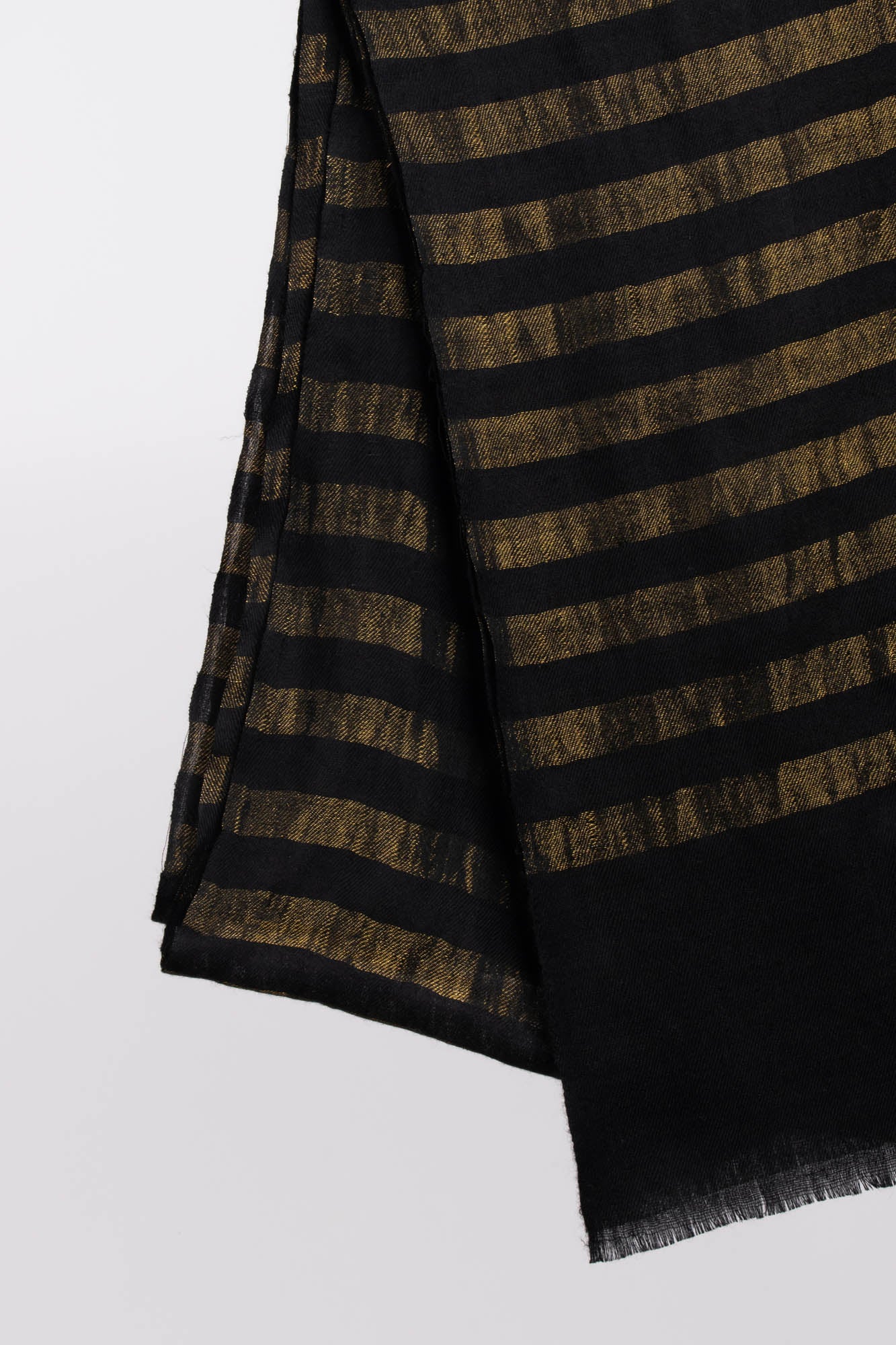 Handgewebter Pashmina-Schal in Schwarzgold - CLIMAX