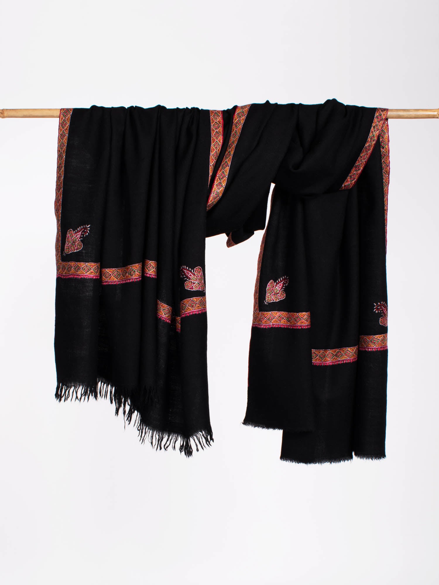 Black Hashia Pashmina Gift Shawl - HONOLULU